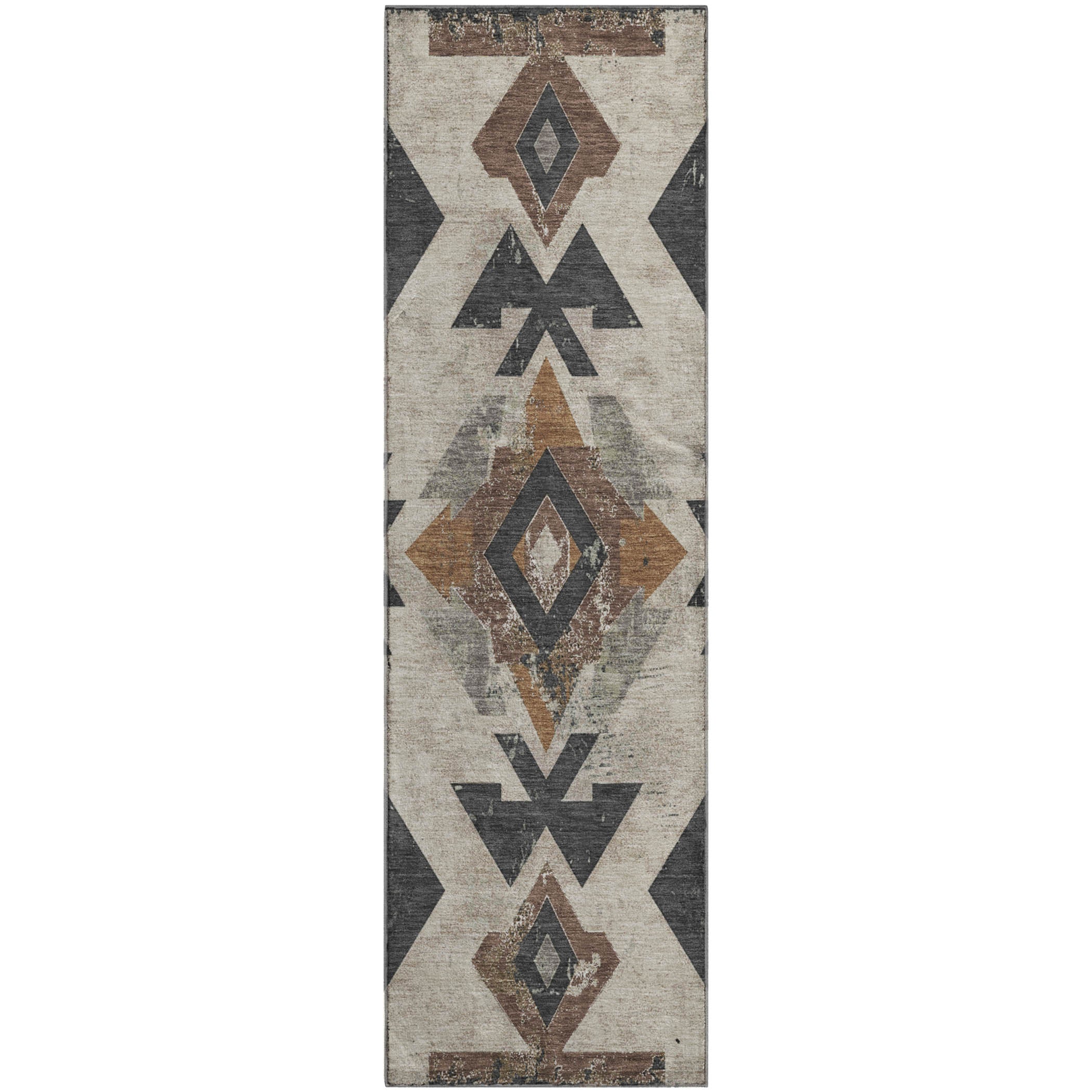 Mostar Machine Washable Transitional Beige Brown Rug 2'3" x 7'6" #shape_Runner