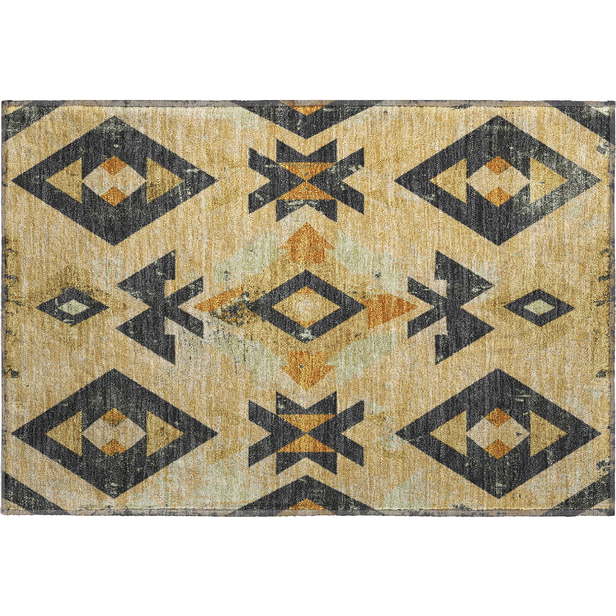 Mostar Machine Washable Transitional Gold Rug 1'8" x 2'6" #shape_Rectangle