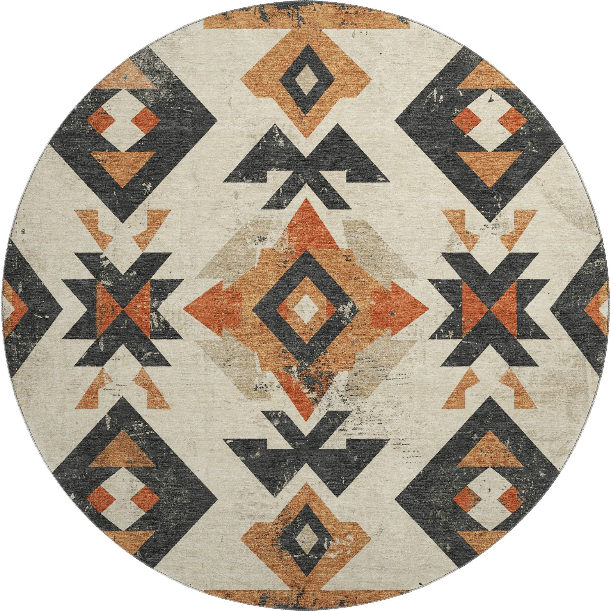 Mostar Machine Washable Transitional Ivory Rug 8' x 8' #shape_Round