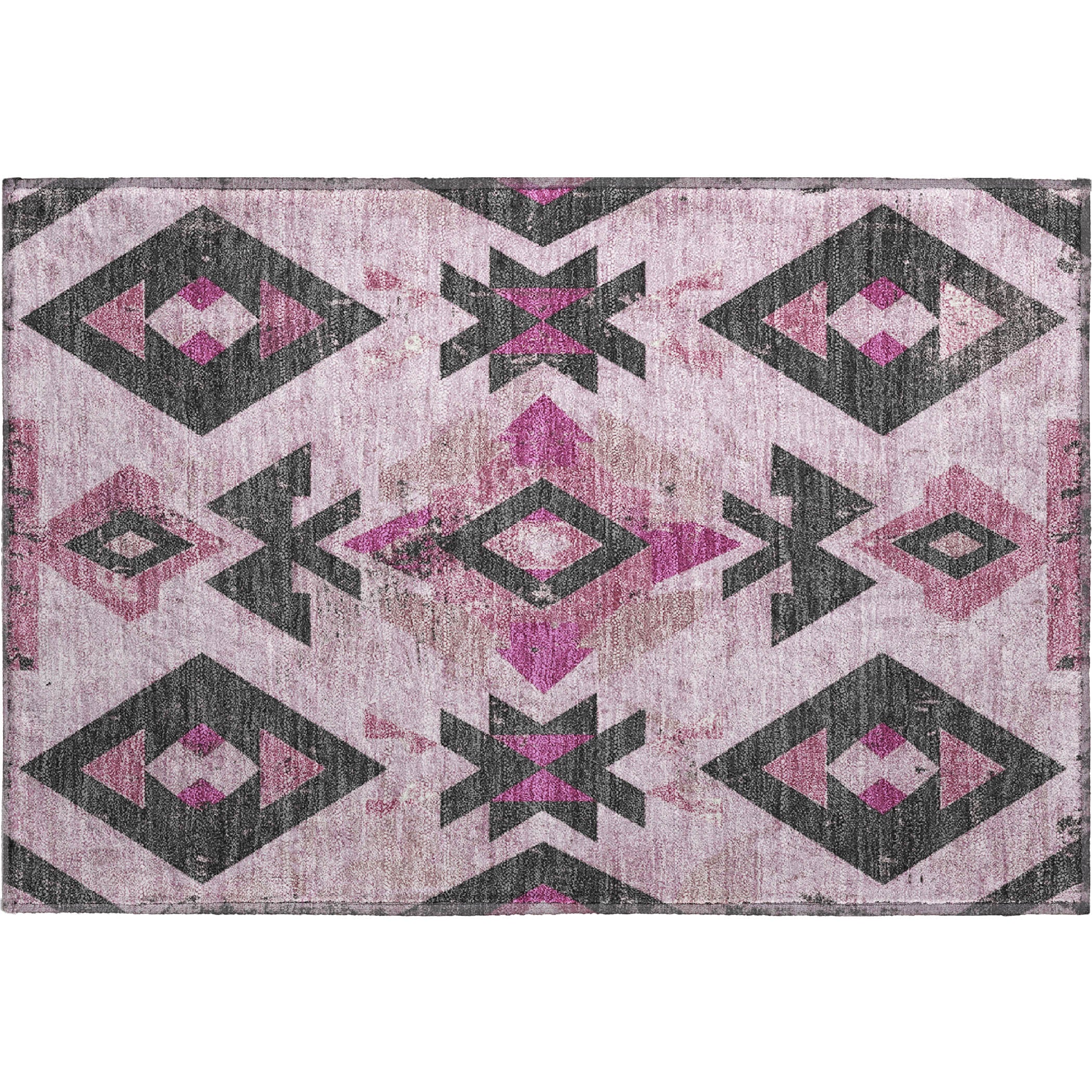 Mostar Machine Washable Transitional Pink Rug 1'8" x 2'6" #shape_Rectangle
