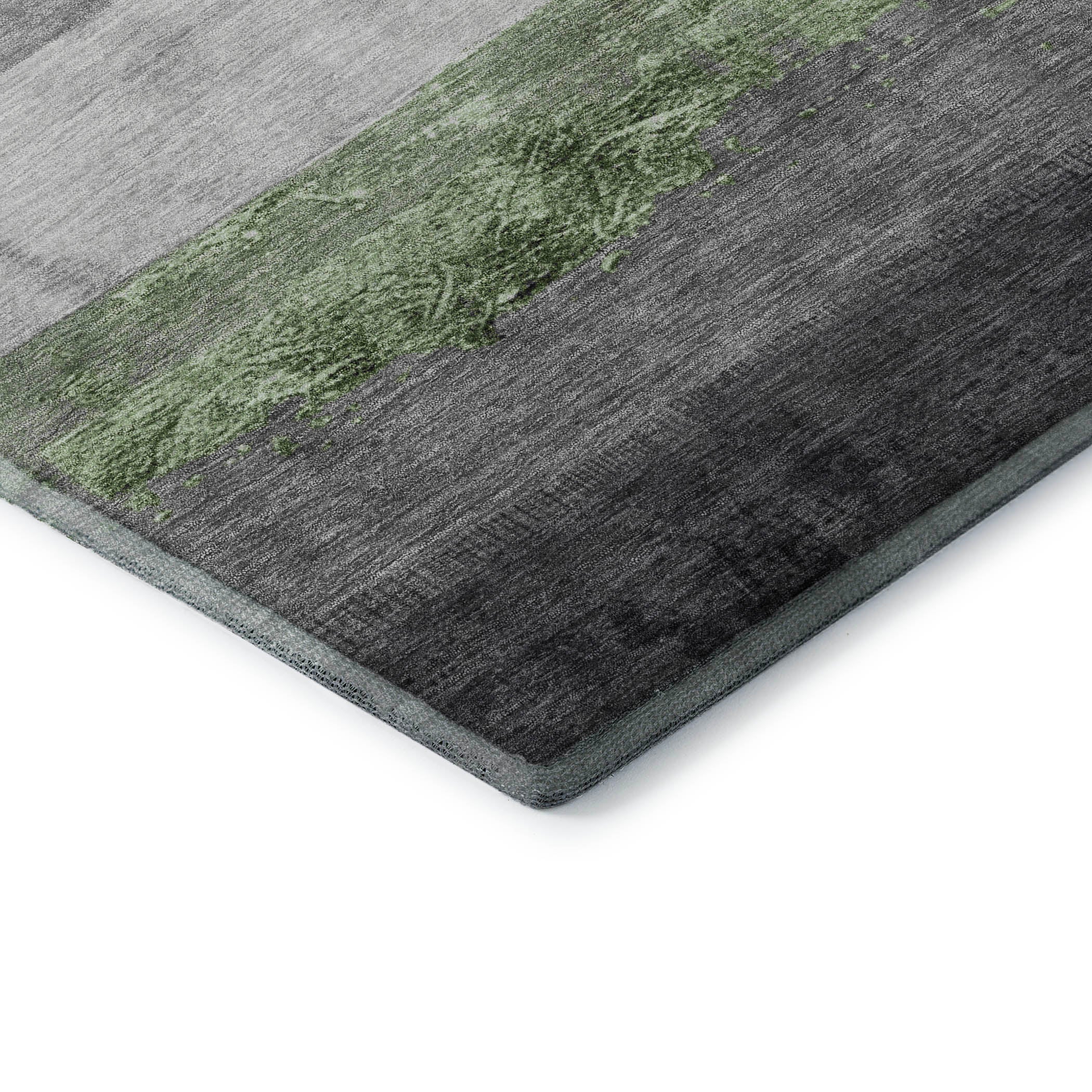 Nairobi Machine Washable Transitional Aloe Green Rug 1'8" x 2'6" #shape_Rectangle