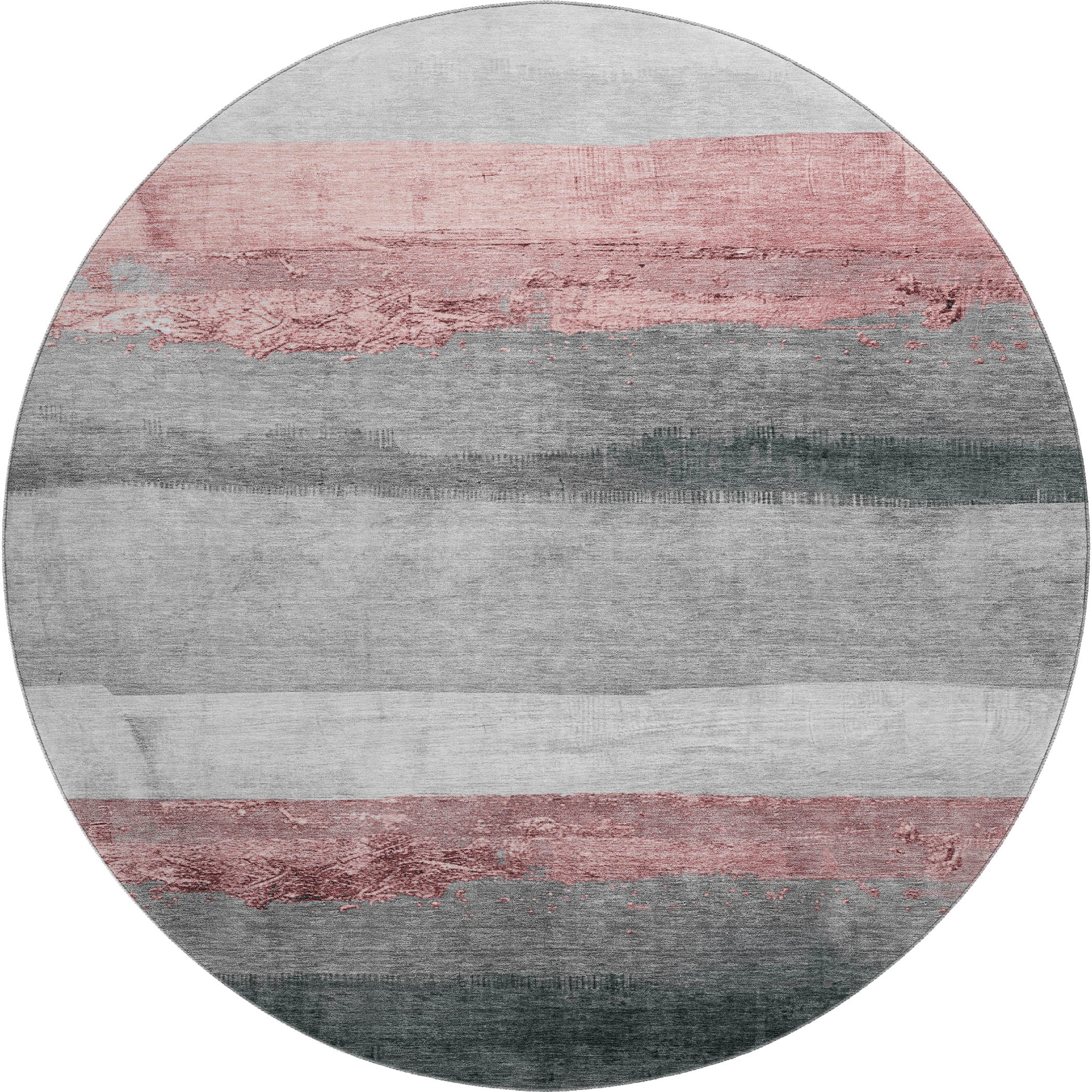 Nairobi Machine Washable Transitional Blush Pink Rug 8' x 8' #shape_Round