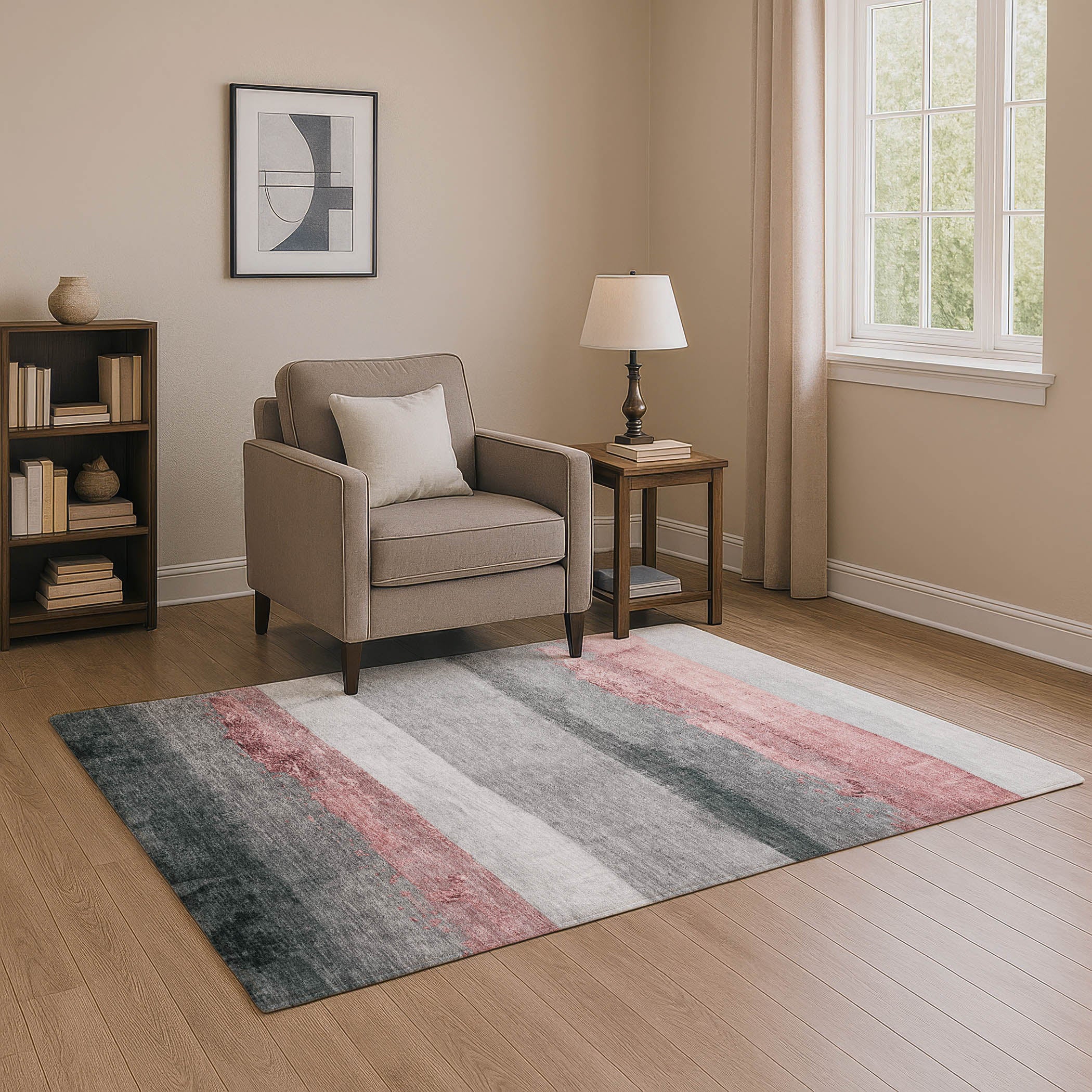 Nairobi Machine Washable Transitional Blush Pink Rug 2'6" x 3'10" #shape_Rectangle