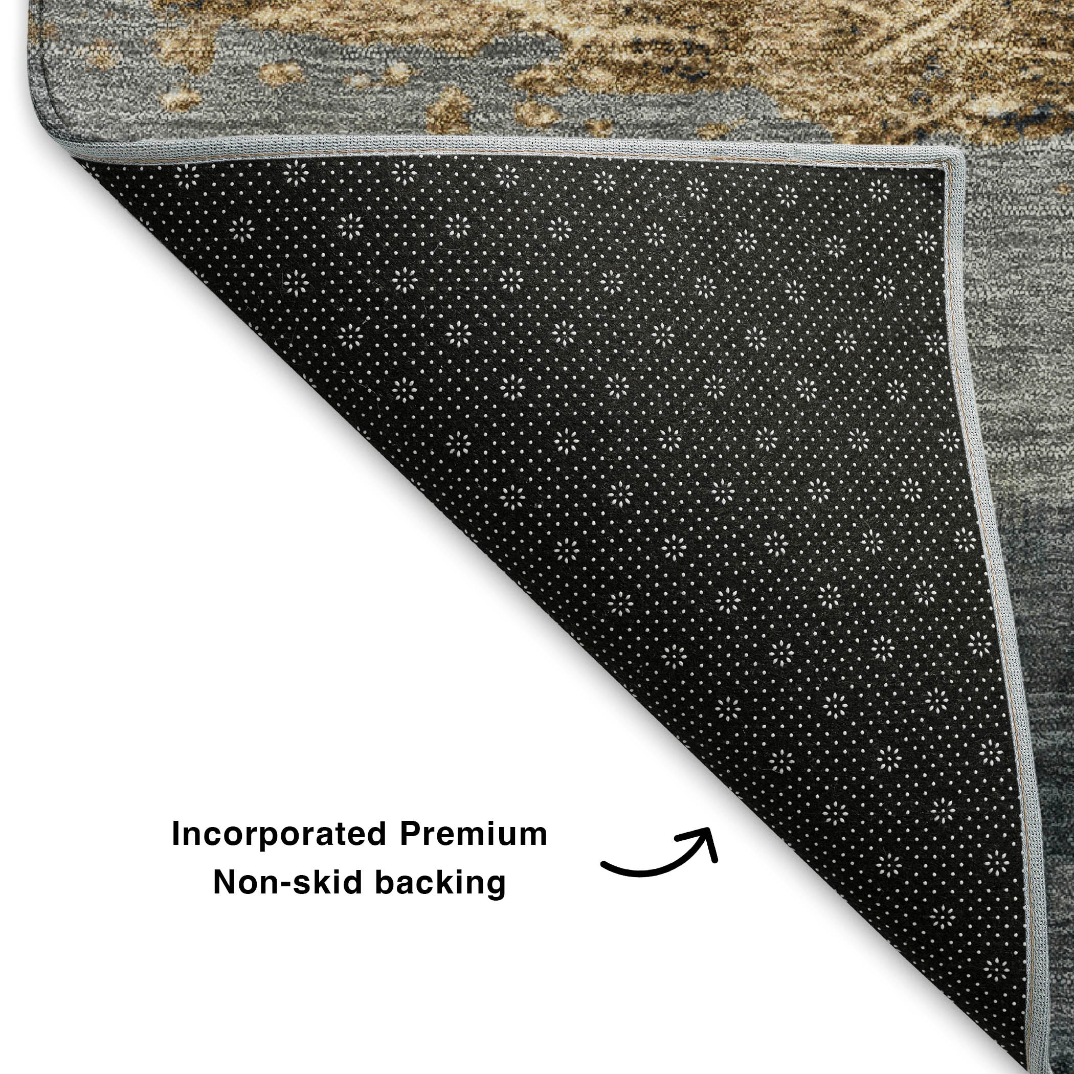 Nairobi Machine Washable Transitional Gold Rug 1'8" x 2'6" #shape_Rectangle