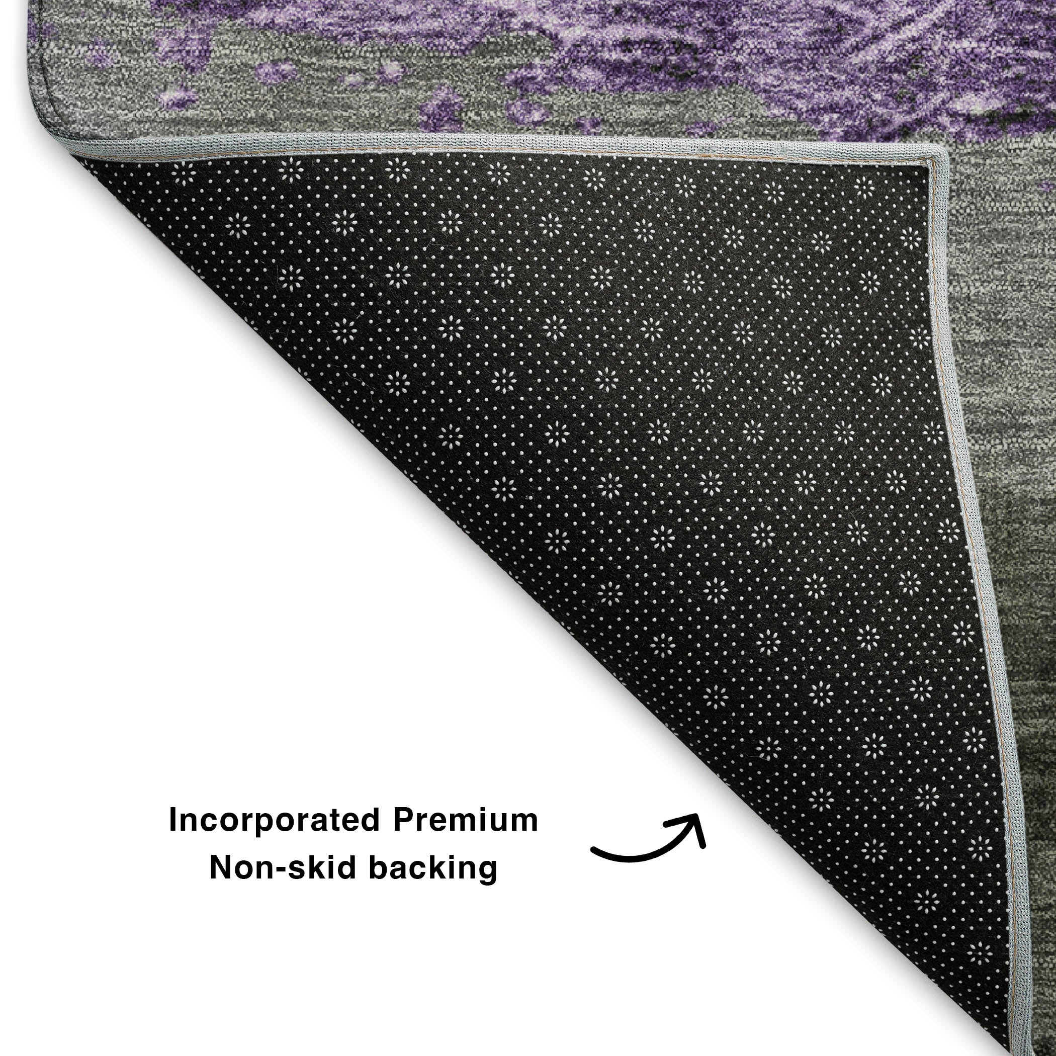 Nairobi Machine Washable Transitional Lavender Purple Rug 1'8" x 2'6" #shape_Rectangle