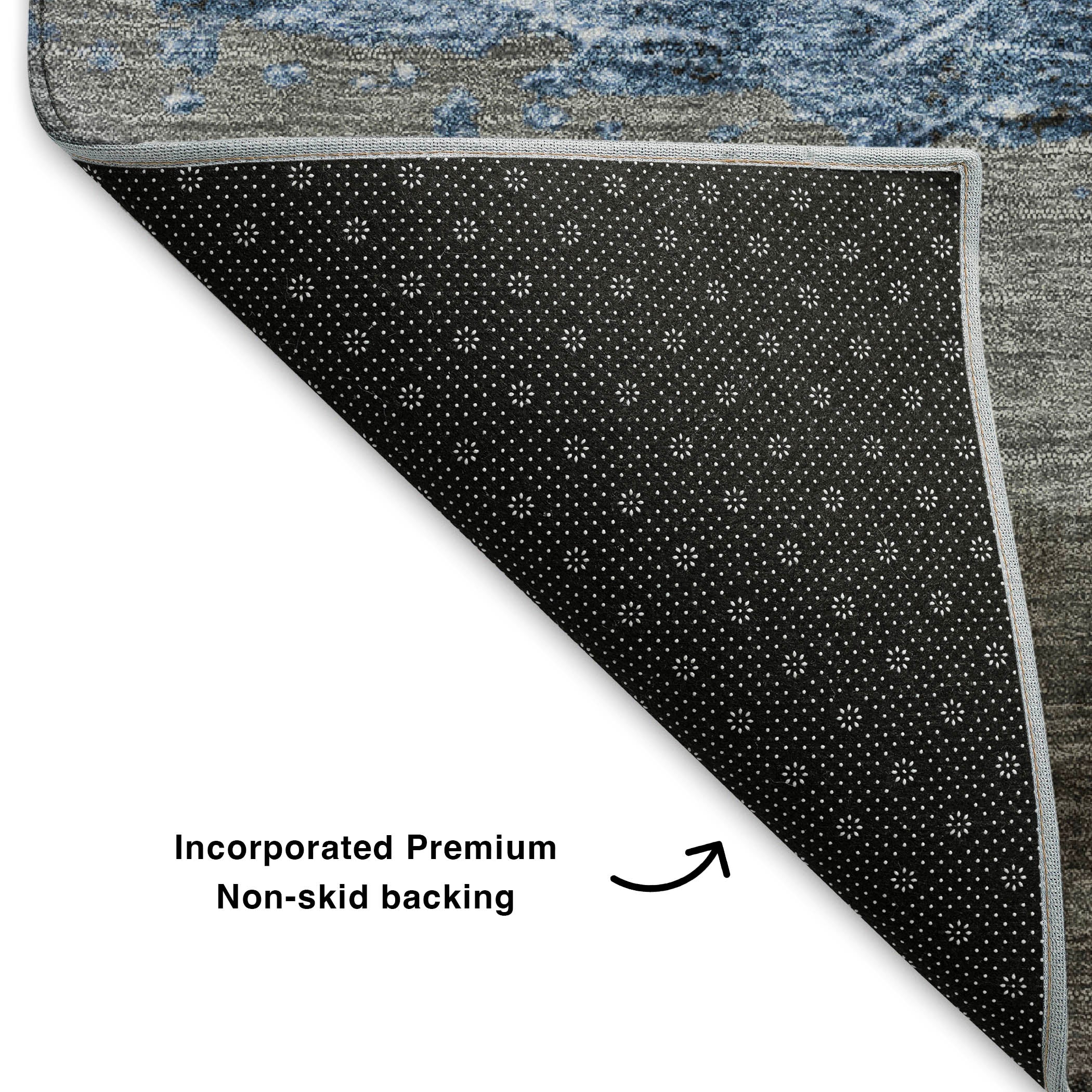 Nairobi Machine Washable Transitional Sky Blue Rug 1'8" x 2'6" #shape_Rectangle