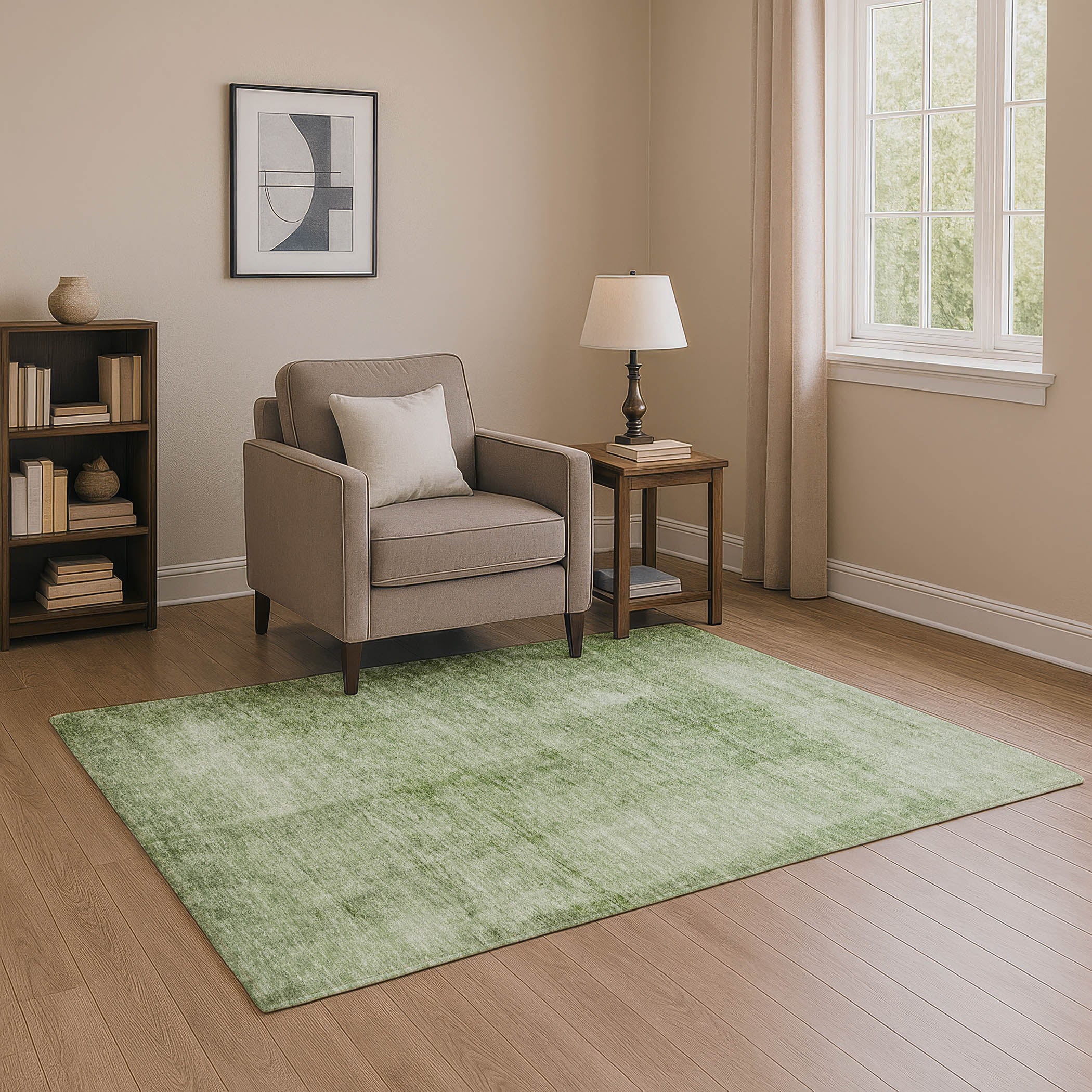 Cairo Machine Washable Transitional Aloe Green Rug 2'6" x 3'10" #shape_Rectangle