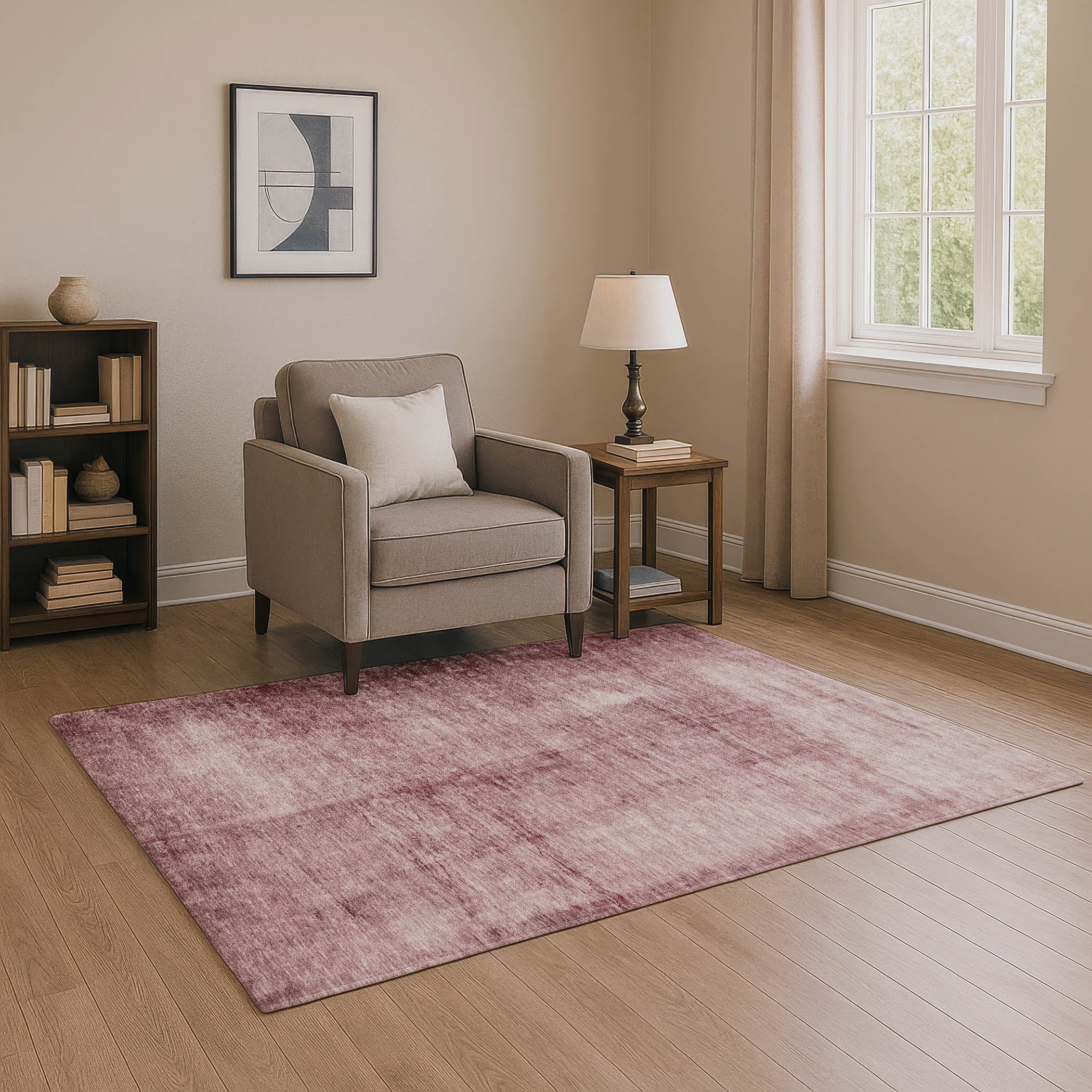 Cairo Machine Washable Transitional Blush Pink Rug 2'6" x 3'10" #shape_Rectangle