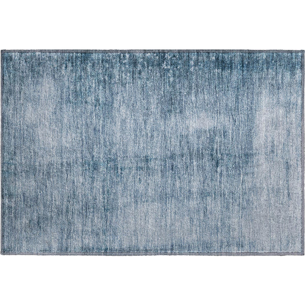 Cairo Machine Washable Transitional Denim Blue Rug 1'8" x 2'6"