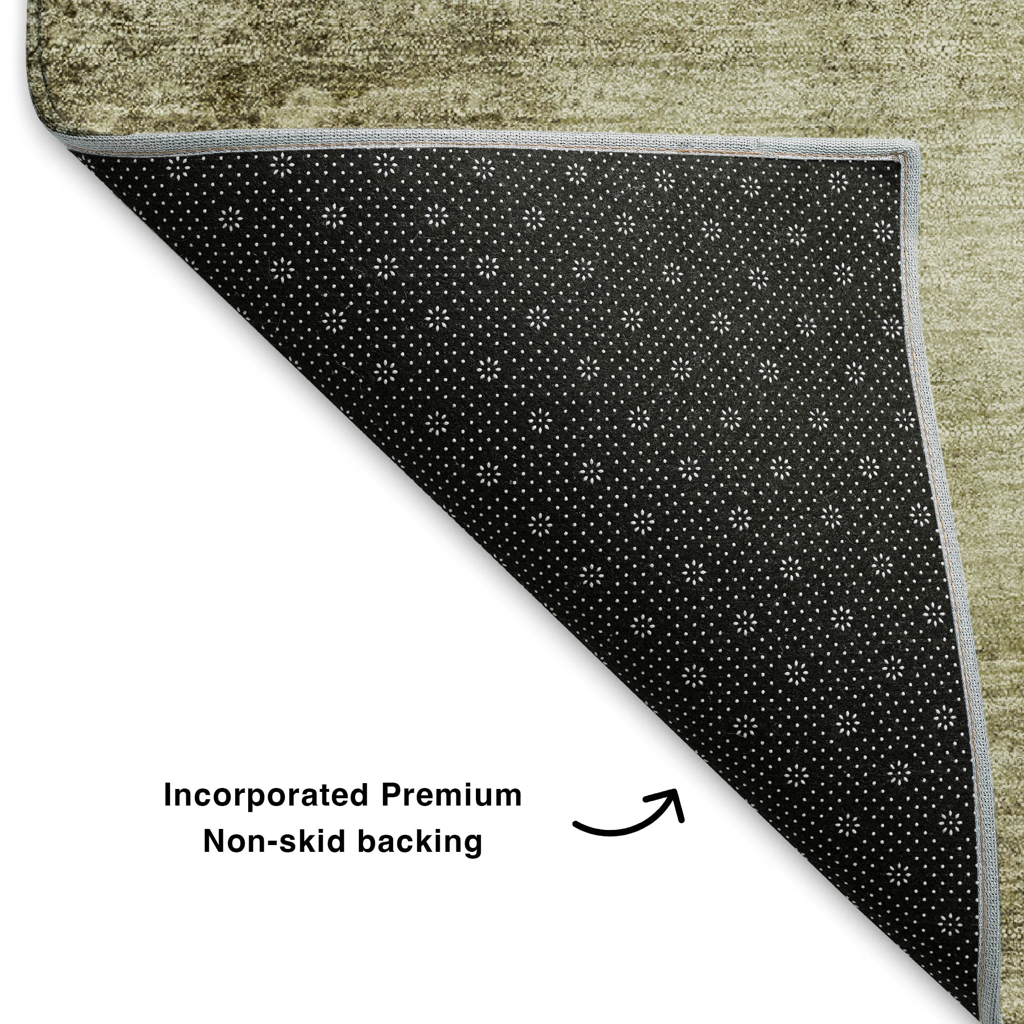 Cairo Machine Washable Transitional Khaki Brown Rug 1'8" x 2'6" #shape_Rectangle