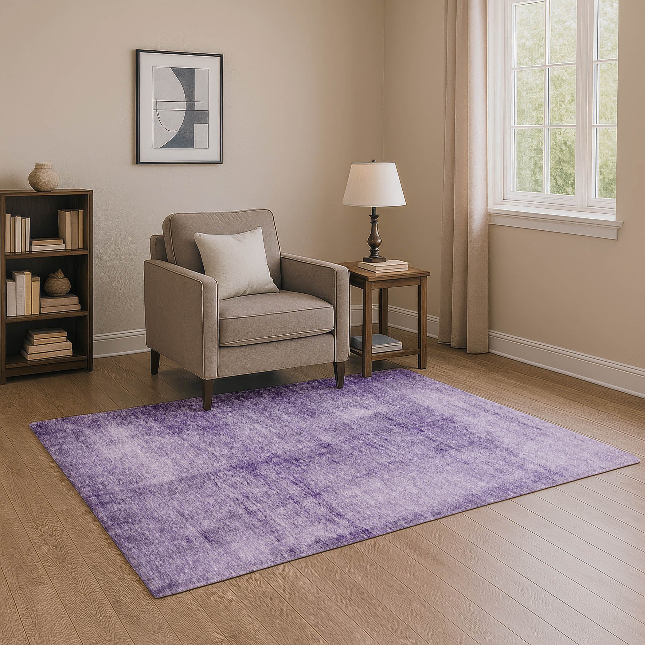 Cairo Machine Washable Transitional Purple Rug 2'6" x 3'10" #shape_Rectangle