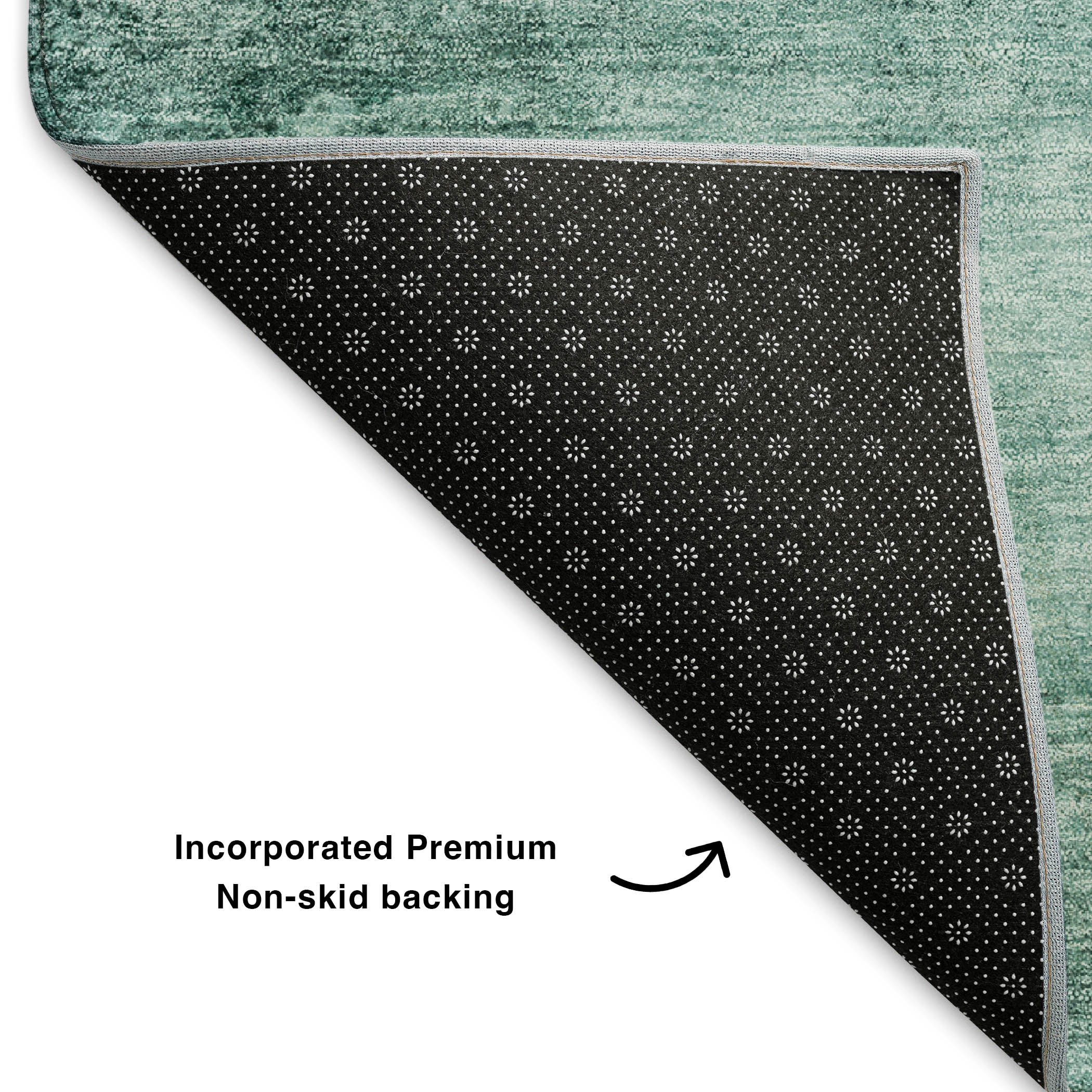 Cairo Machine Washable Transitional Teal Rug 1'8" x 2'6" #shape_Rectangle