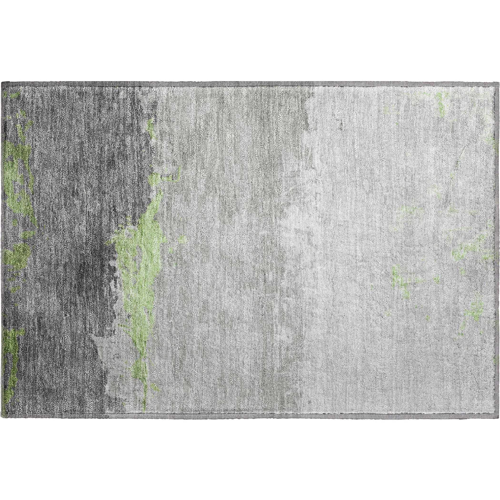 Zanzibar Machine Washable Transitional Aloe Green Rug 1'8" x 2'6" #shape_Rectangle