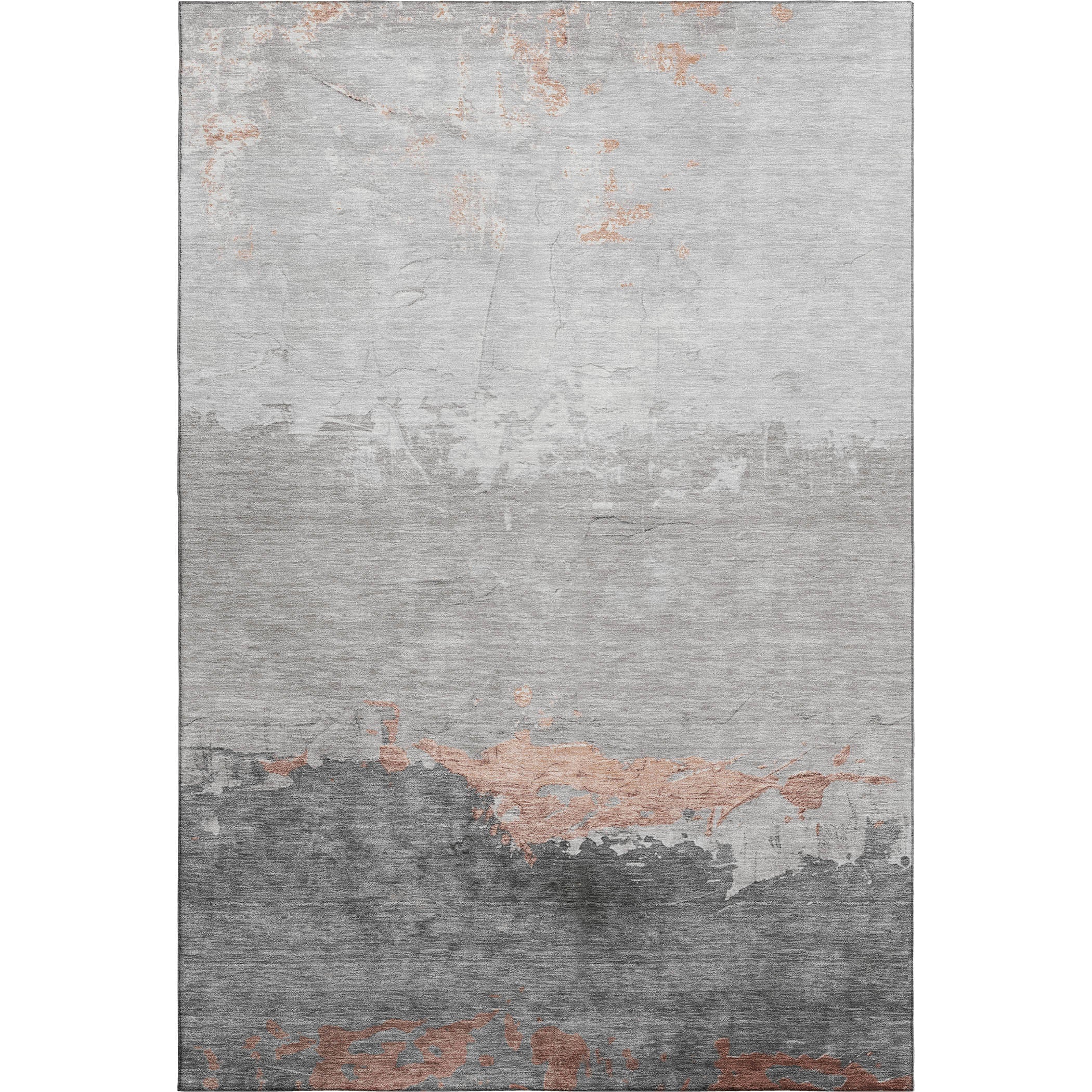 Zanzibar Machine Washable Transitional Salmon Orange Rug 2'6" x 3'10" #shape_Rectangle
