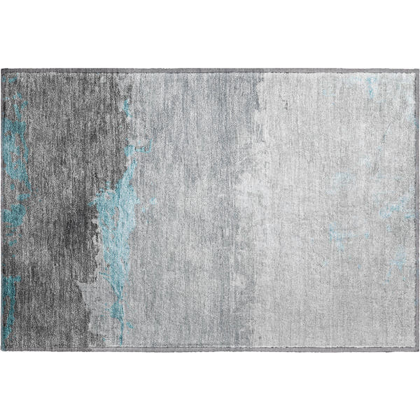 Zanzibar Machine Washable Transitional Teal Rug 1'8" x 2'6"
