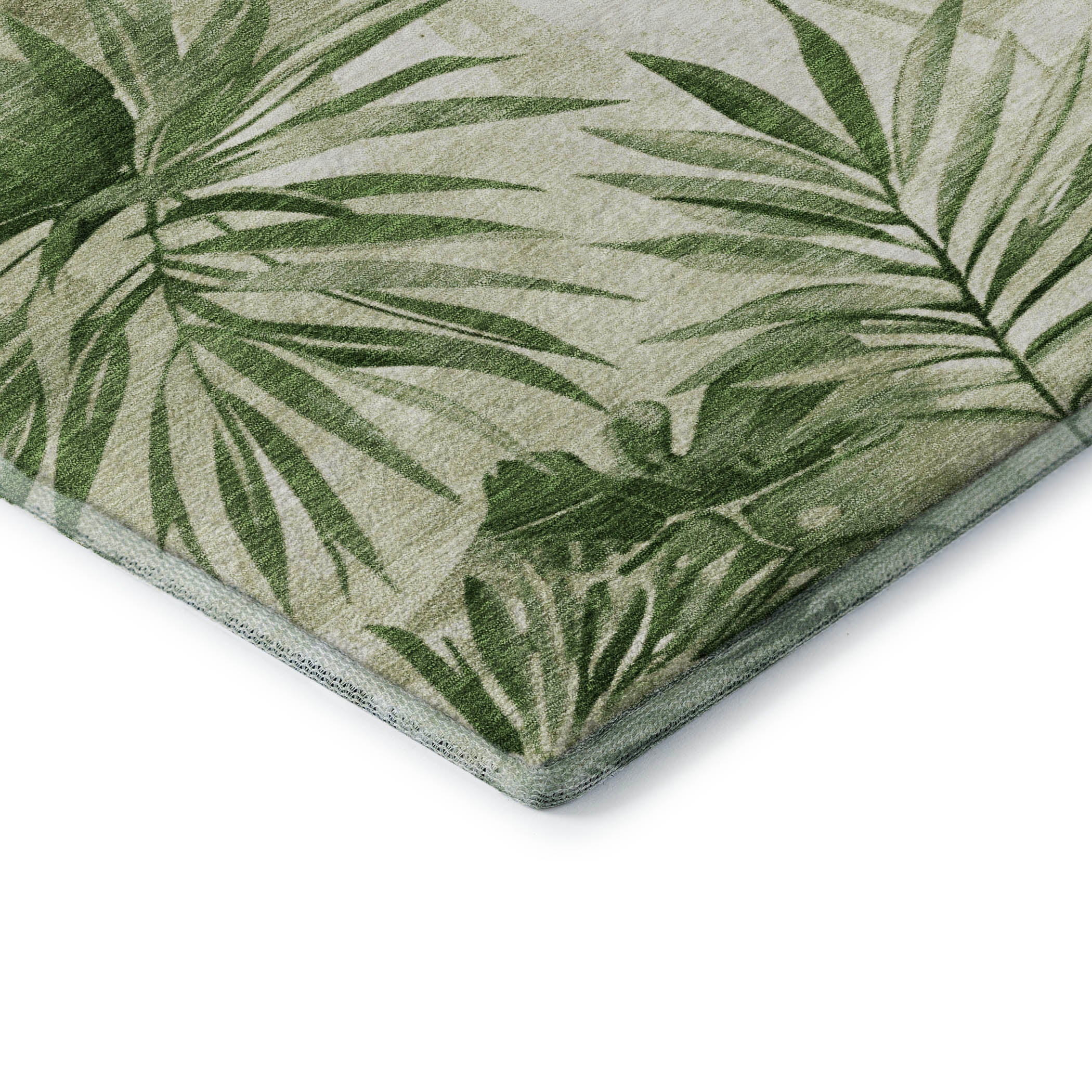 Florence Machine Washable Transitional Aloe Green Rug 1'8" x 2'6" #shape_Rectangle