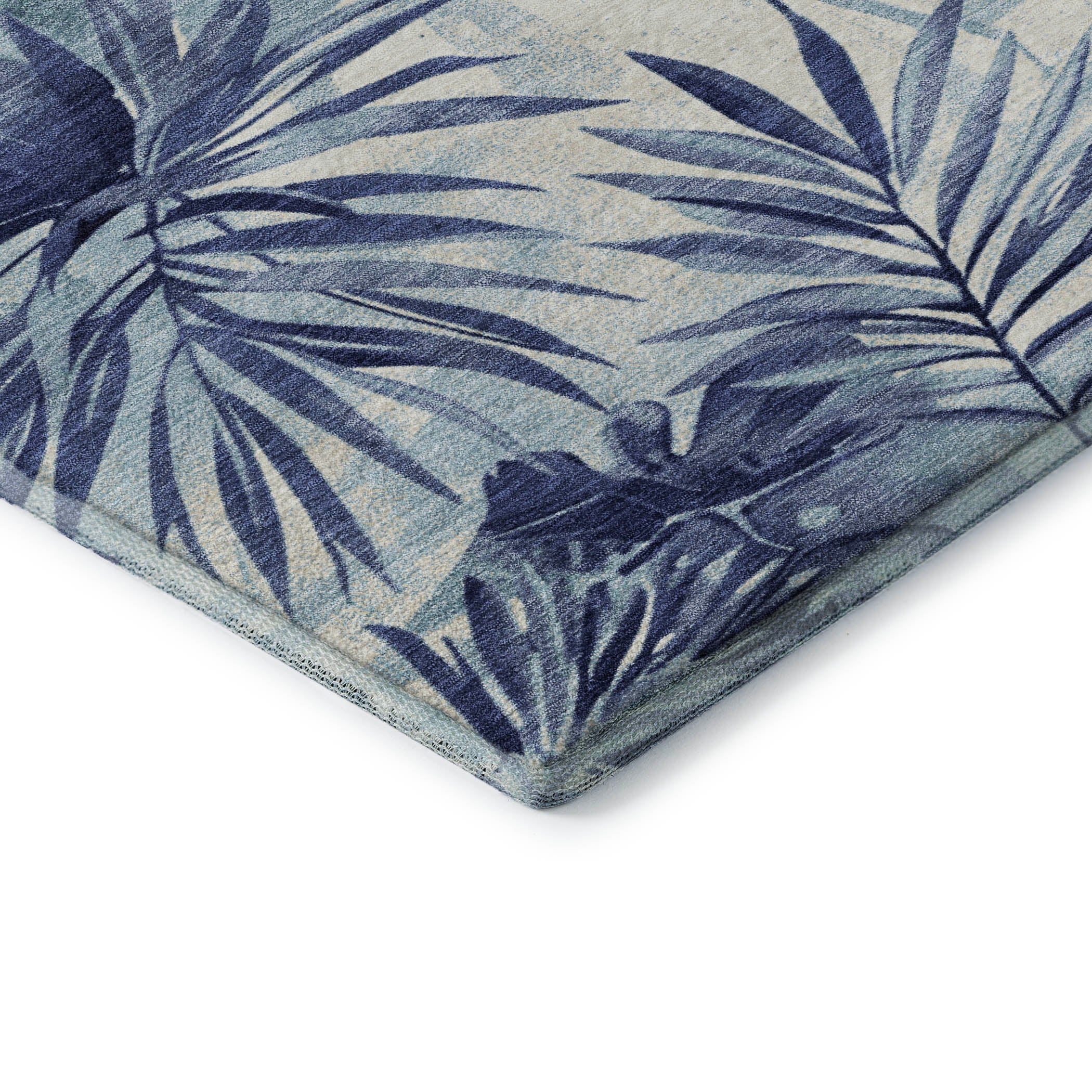 Florence Machine Washable Transitional Blue Rug 1'8" x 2'6" #shape_Rectangle
