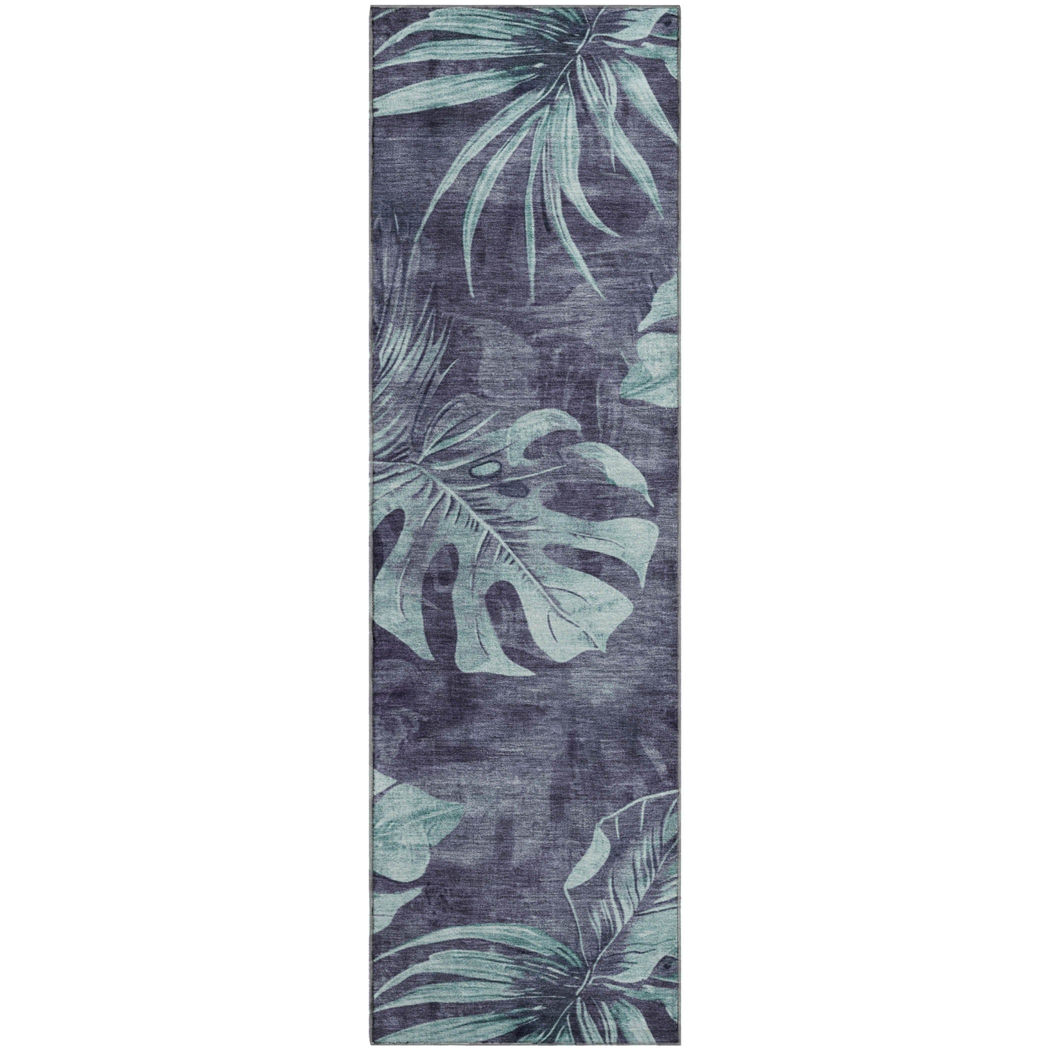 Tbilisi Machine Washable Transitional Blue Rug 2'3" x 7'6" #shape_Runner