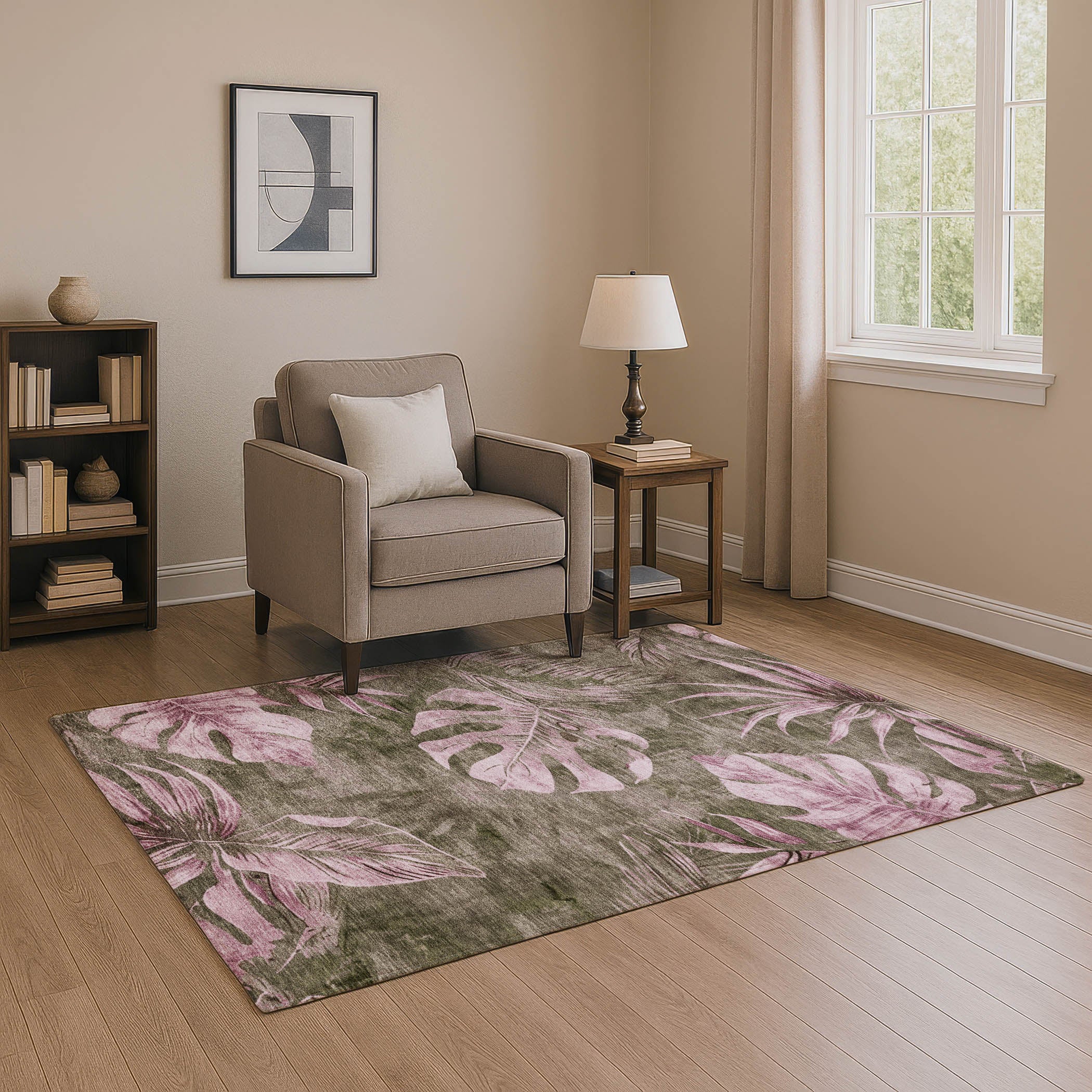 Tbilisi Machine Washable Transitional Brown Rug 2'6" x 3'10" #shape_Rectangle