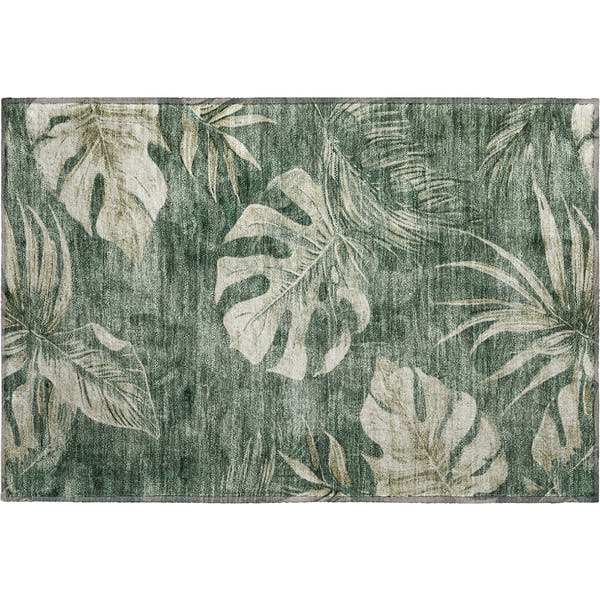 Tbilisi Machine Washable Transitional Fern Green Rug 1'8" x 2'6"