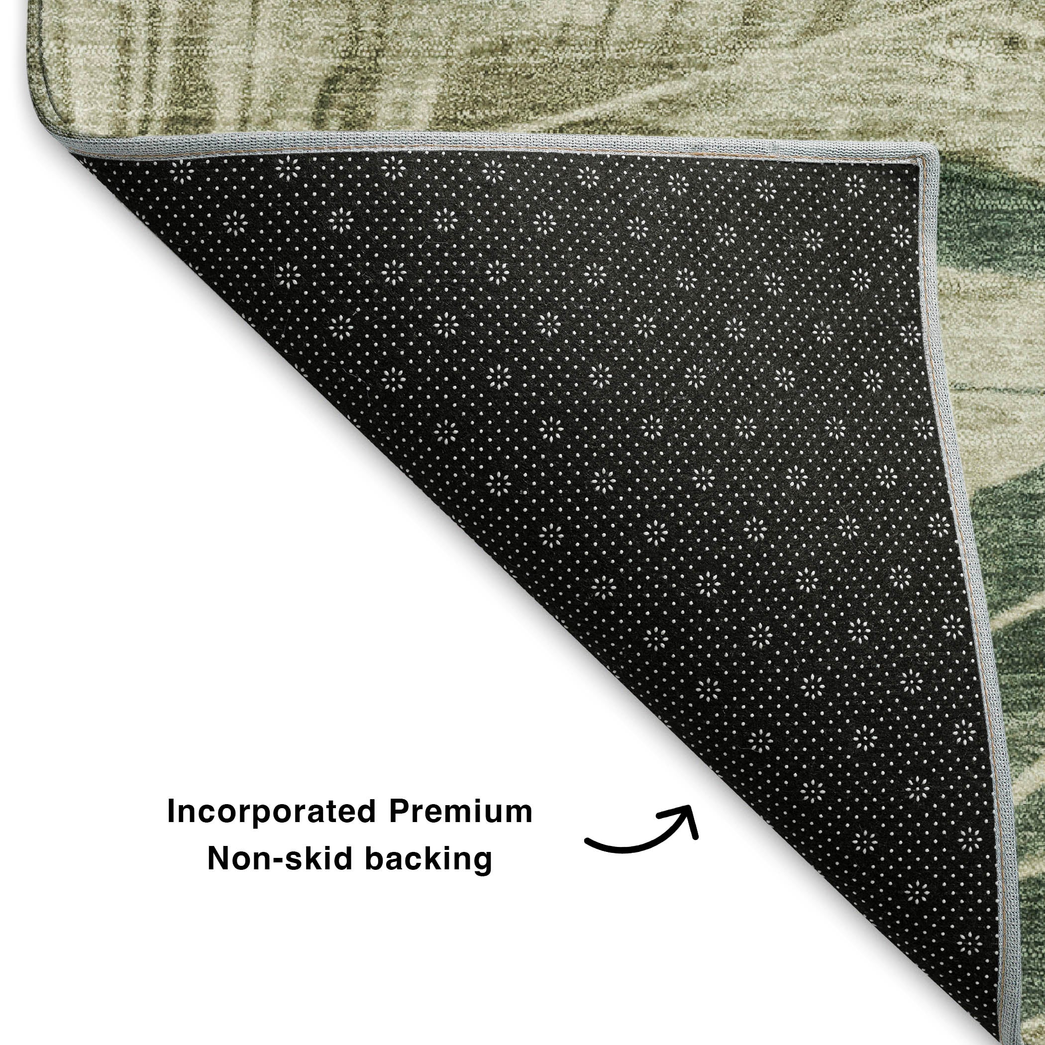 Tbilisi Machine Washable Transitional Fern Green Rug 1'8" x 2'6" #shape_Rectangle