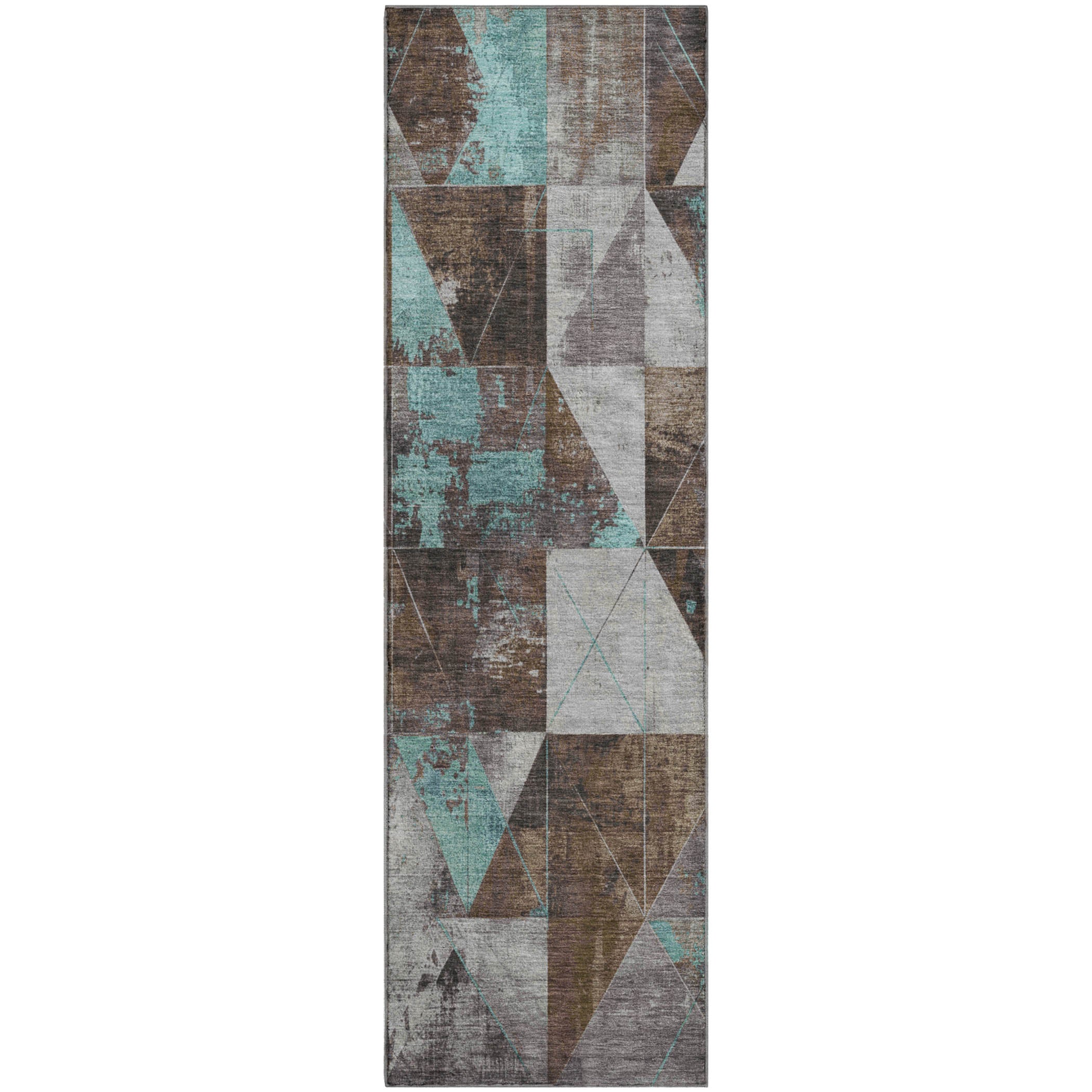 Lucerne Machine Washable Transitional Chocolate Brown Rug 2'3" x 7'6" #shape_Runner
