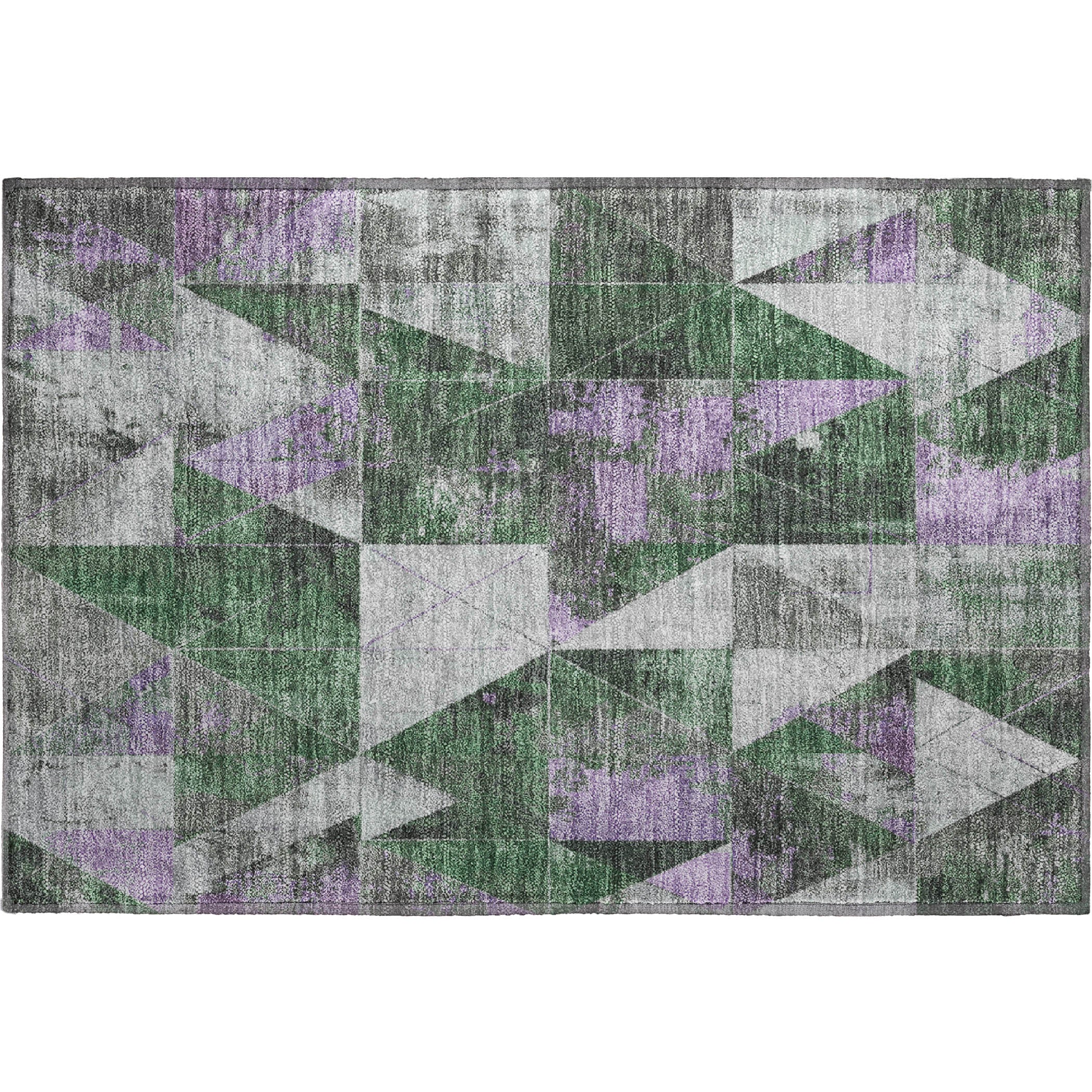 Lucerne Machine Washable Transitional Emerald Green Rug 1'8" x 2'6" #shape_Rectangle