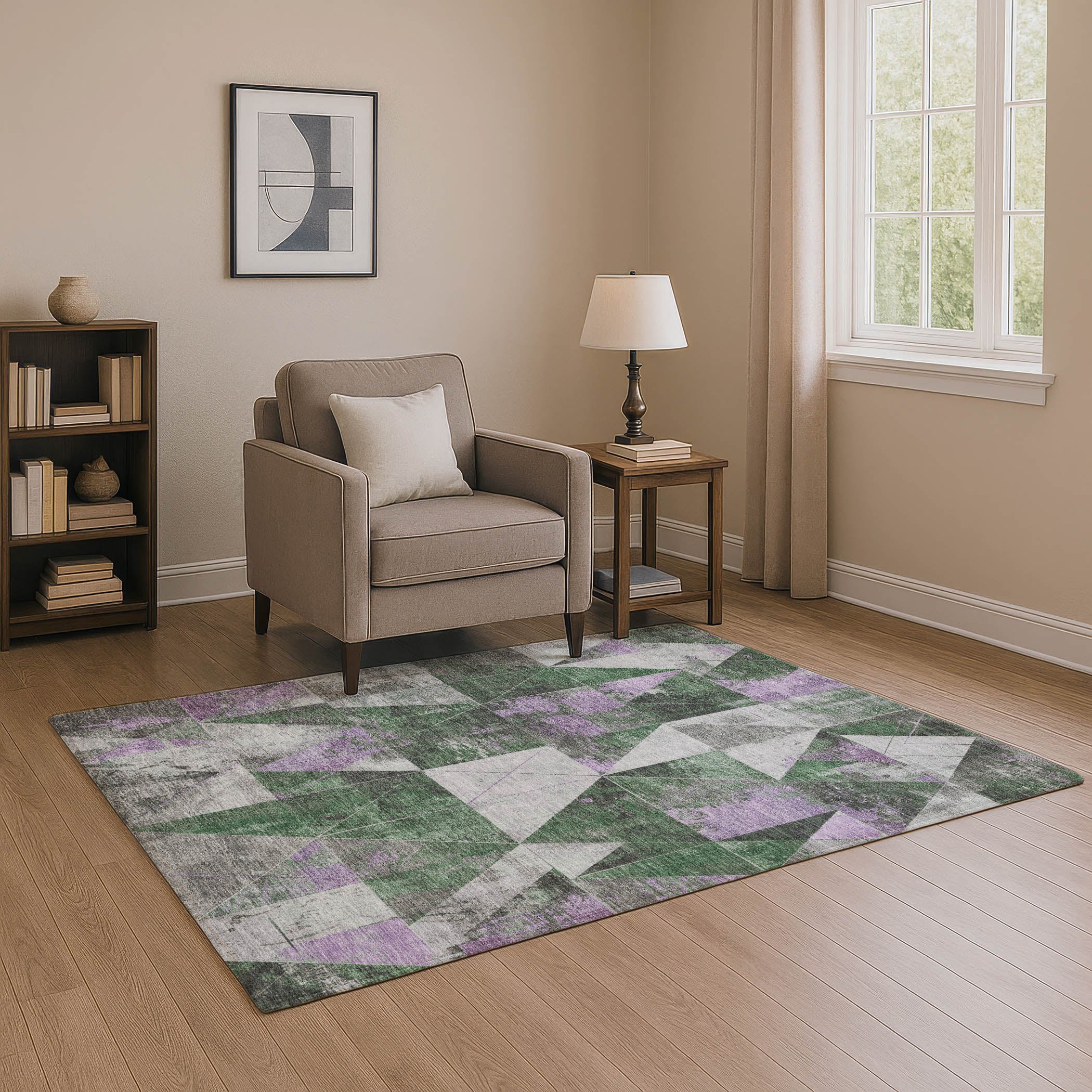 Lucerne Machine Washable Transitional Emerald Green Rug 2'6" x 3'10" #shape_Rectangle