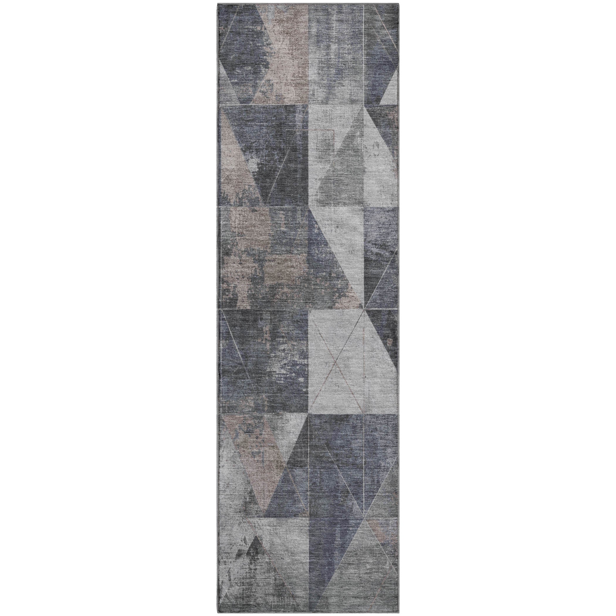Lucerne Machine Washable Transitional Gray Rug 2'3" x 7'6" #shape_Runner