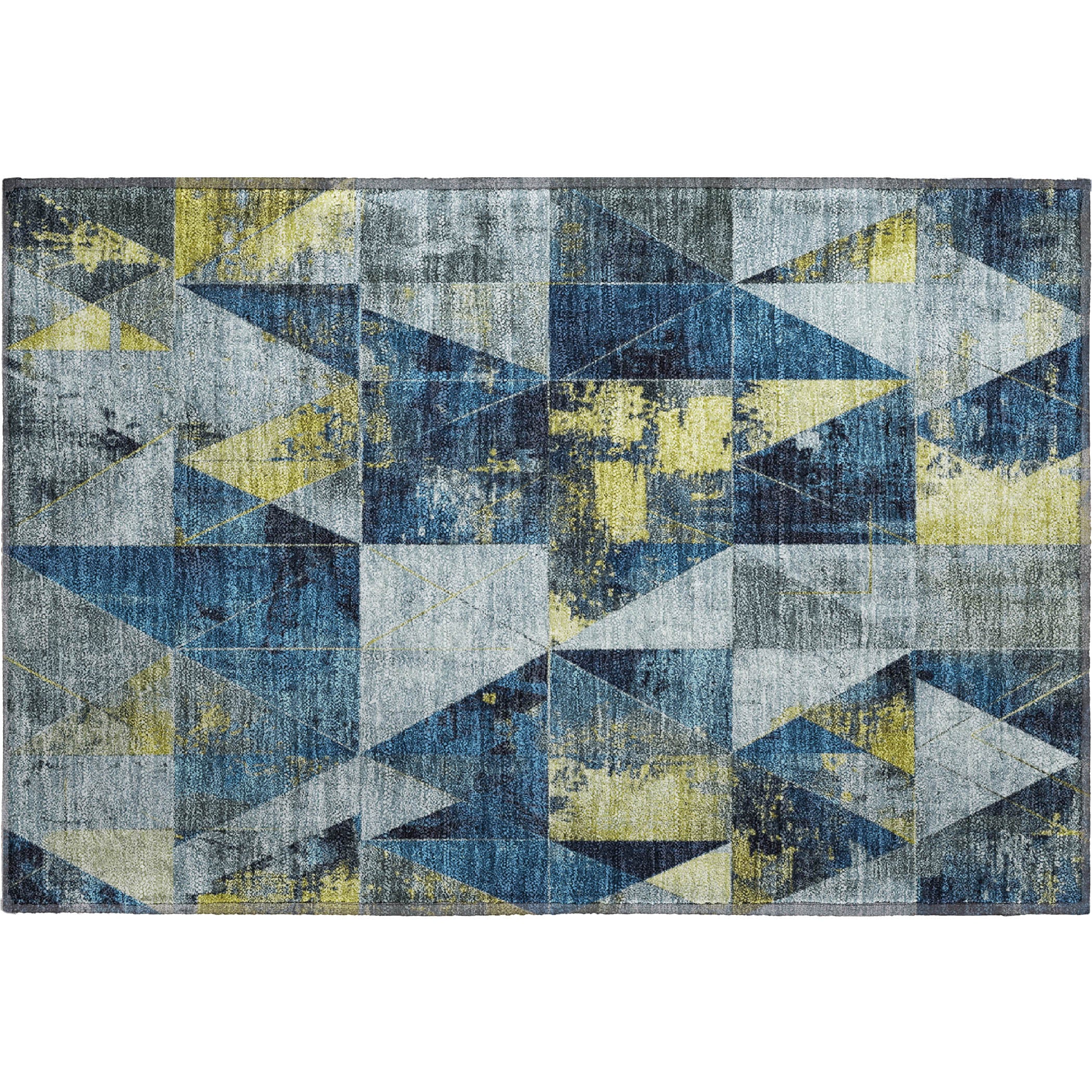 Lucerne Machine Washable Transitional Navy Blue Rug 1'8" x 2'6" #shape_Rectangle