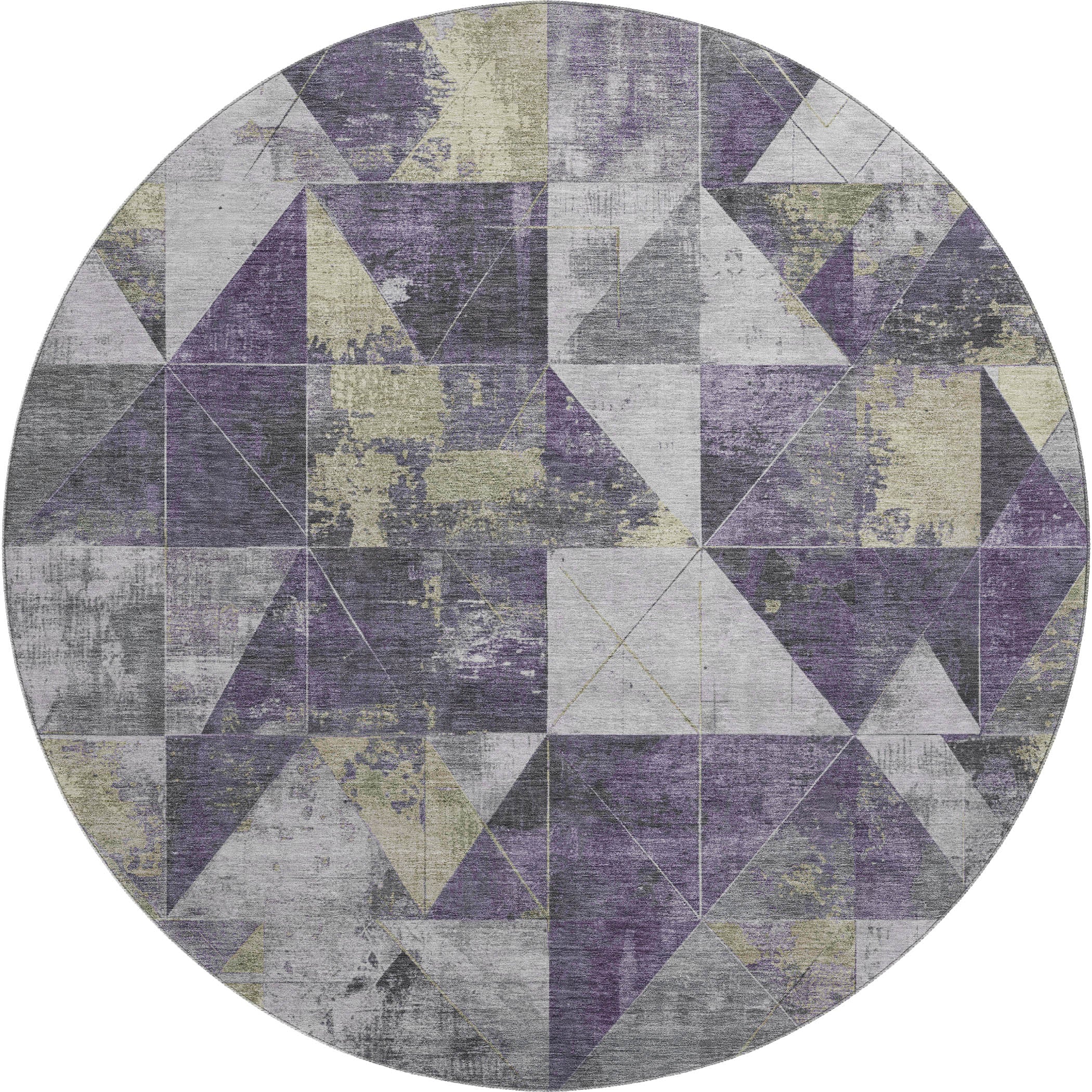 Lucerne Machine Washable Transitional Purple Rug 8' x 8' #shape_Round