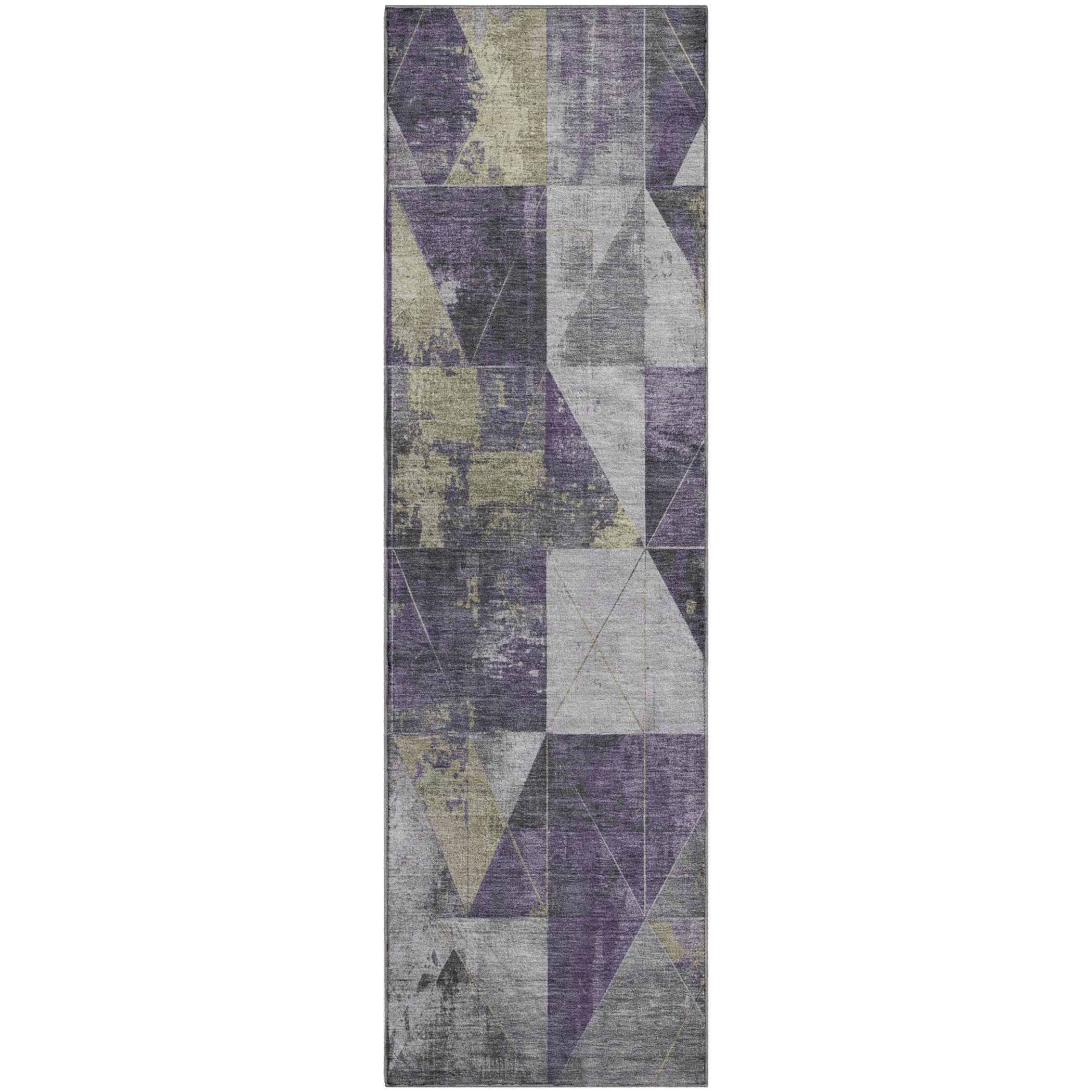 Lucerne Machine Washable Transitional Purple Rug 2'3" x 7'6" #shape_Runner