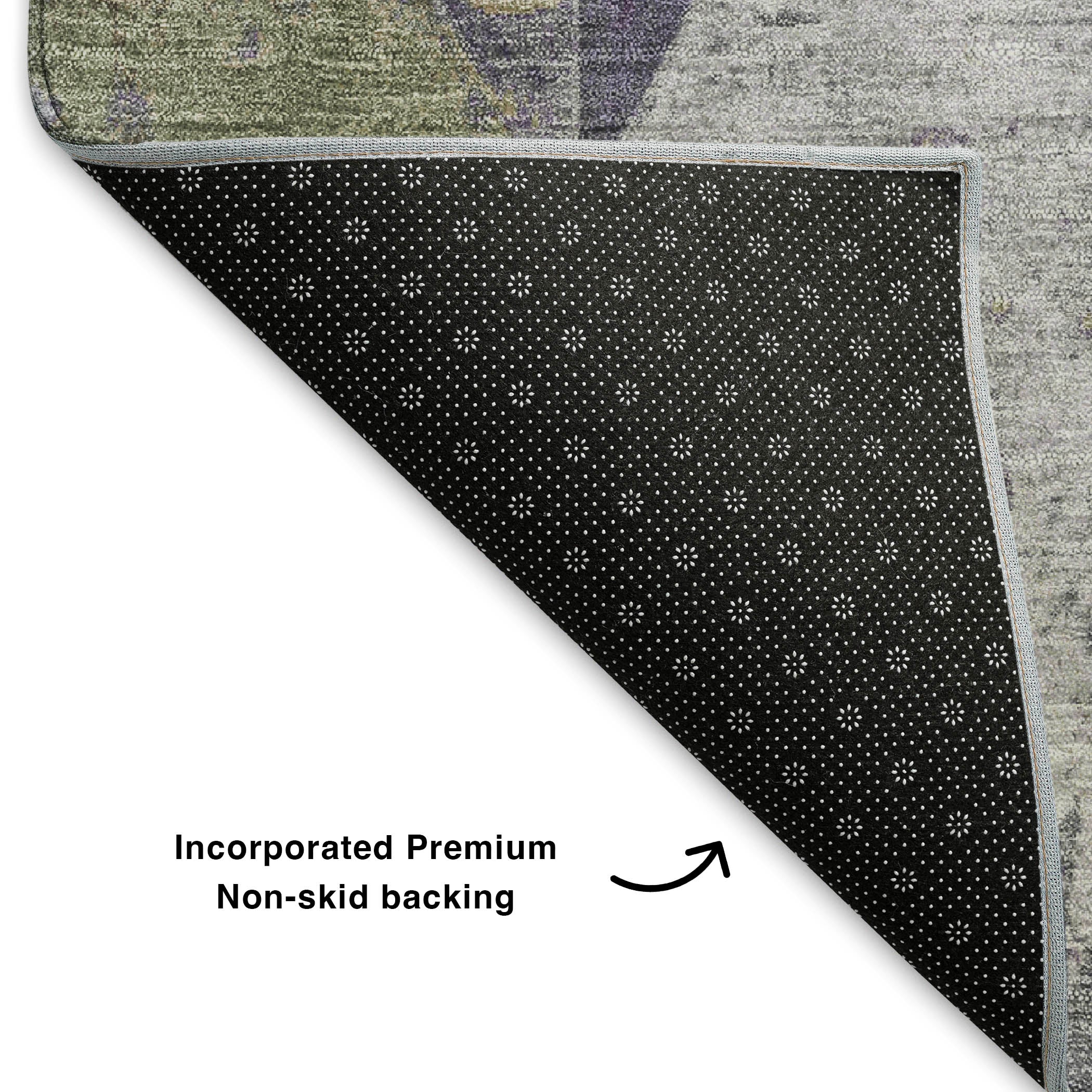 Lucerne Machine Washable Transitional Purple Rug 1'8" x 2'6" #shape_Rectangle