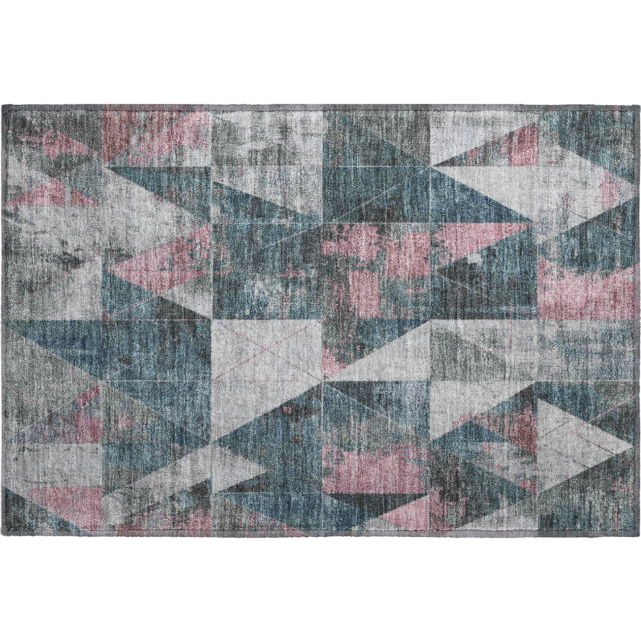 Lucerne Machine Washable Transitional Seafoam Blue Rug 1'8" x 2'6" #shape_Rectangle