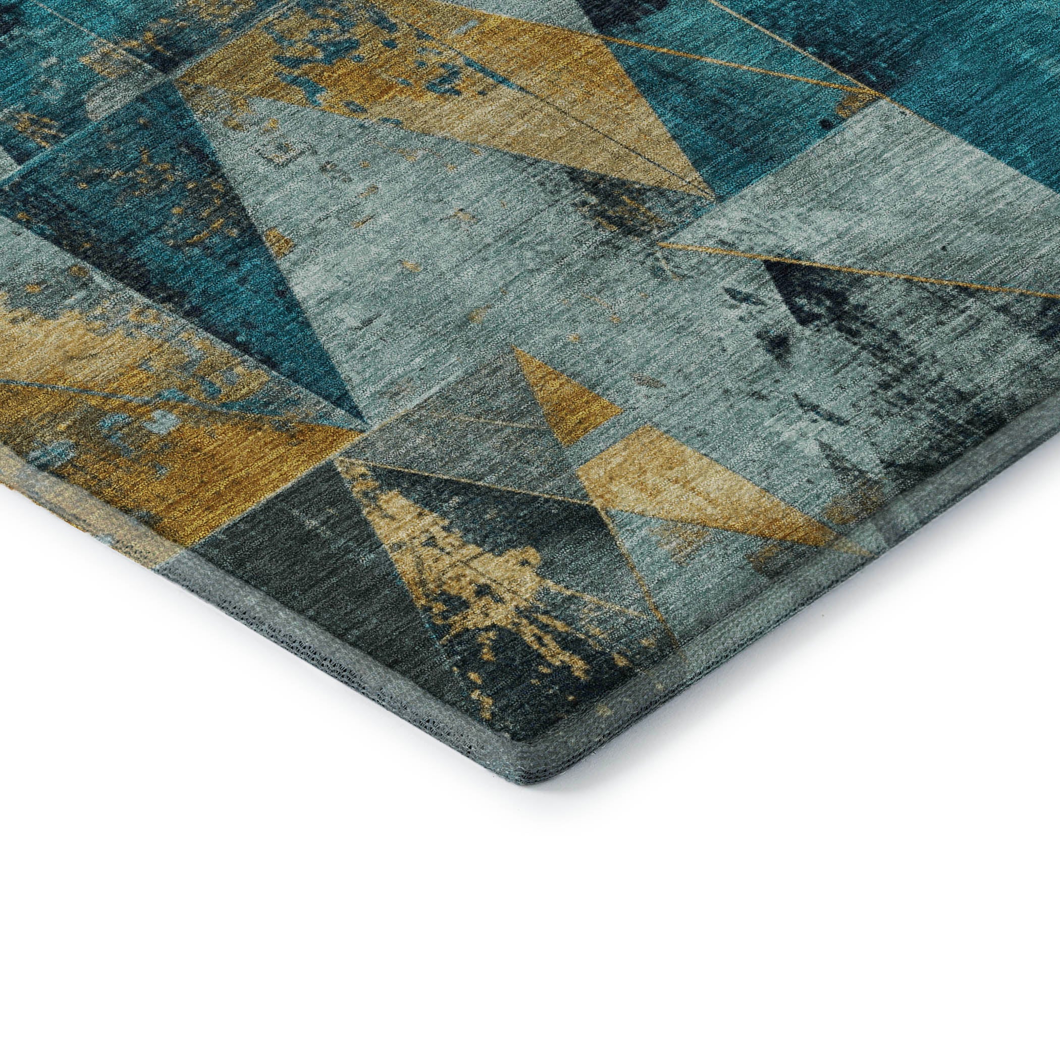 Lucerne Machine Washable Transitional Teal Rug 1'8" x 2'6" #shape_Rectangle