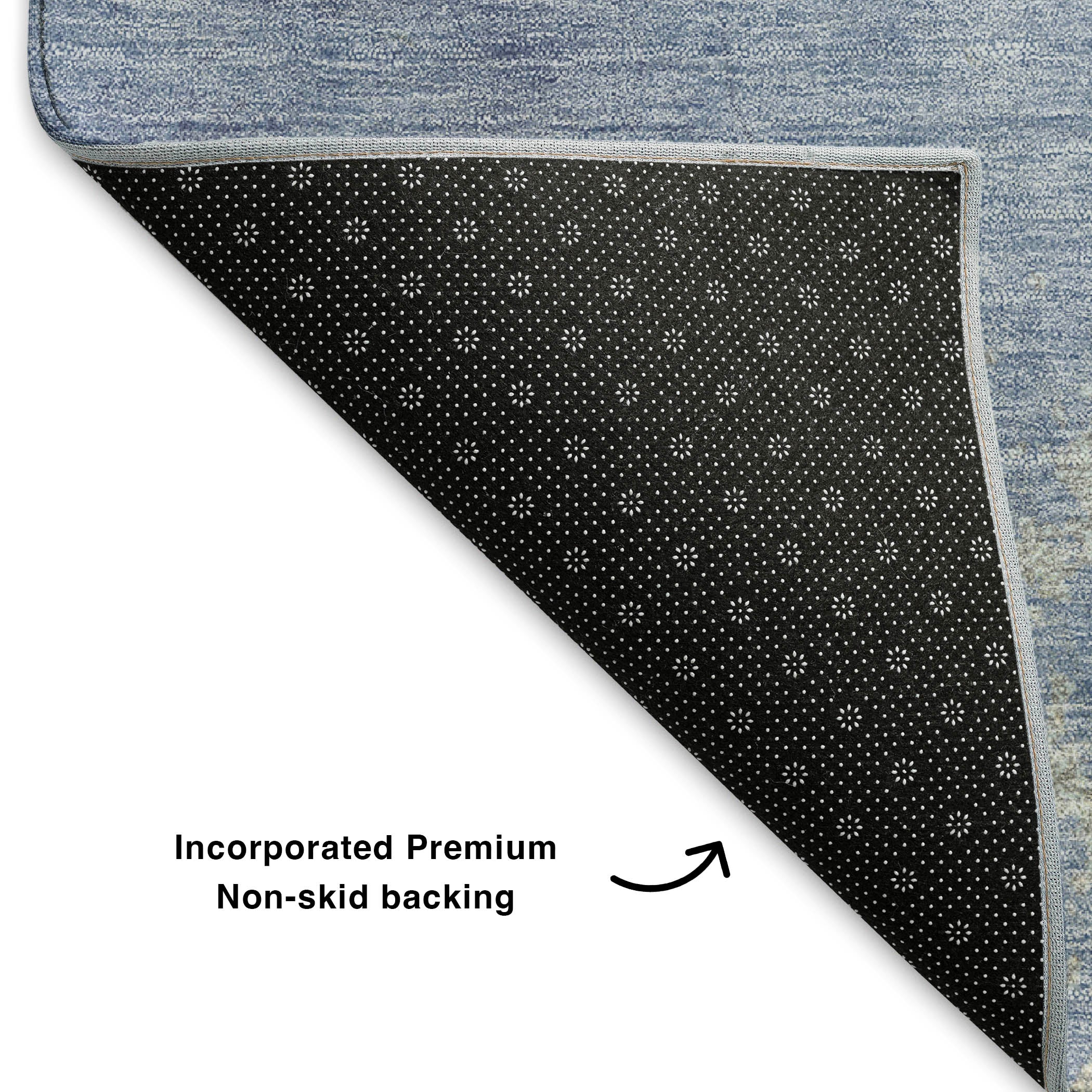 Hoi An Machine Washable Transitional Denim Blue Rug 1'8" x 2'6" #shape_Rectangle