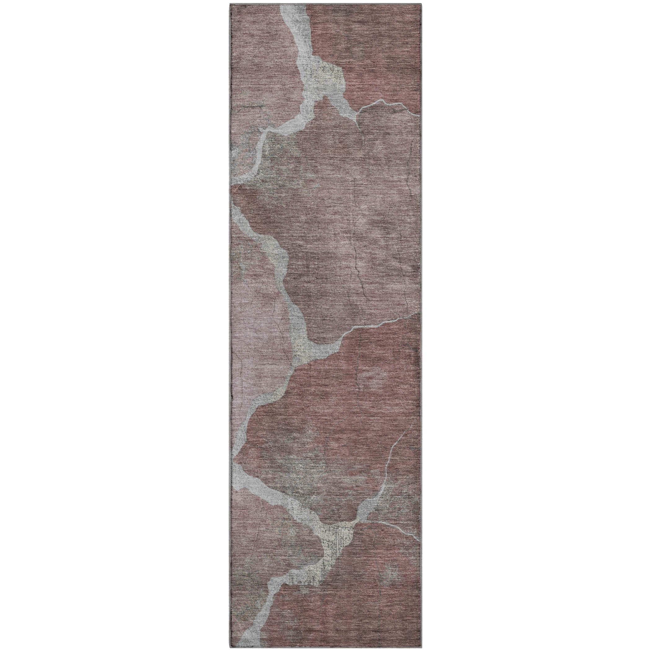 Hoi An Machine Washable Transitional Mauve Pink Rug 2'3" x 7'6" #shape_Runner
