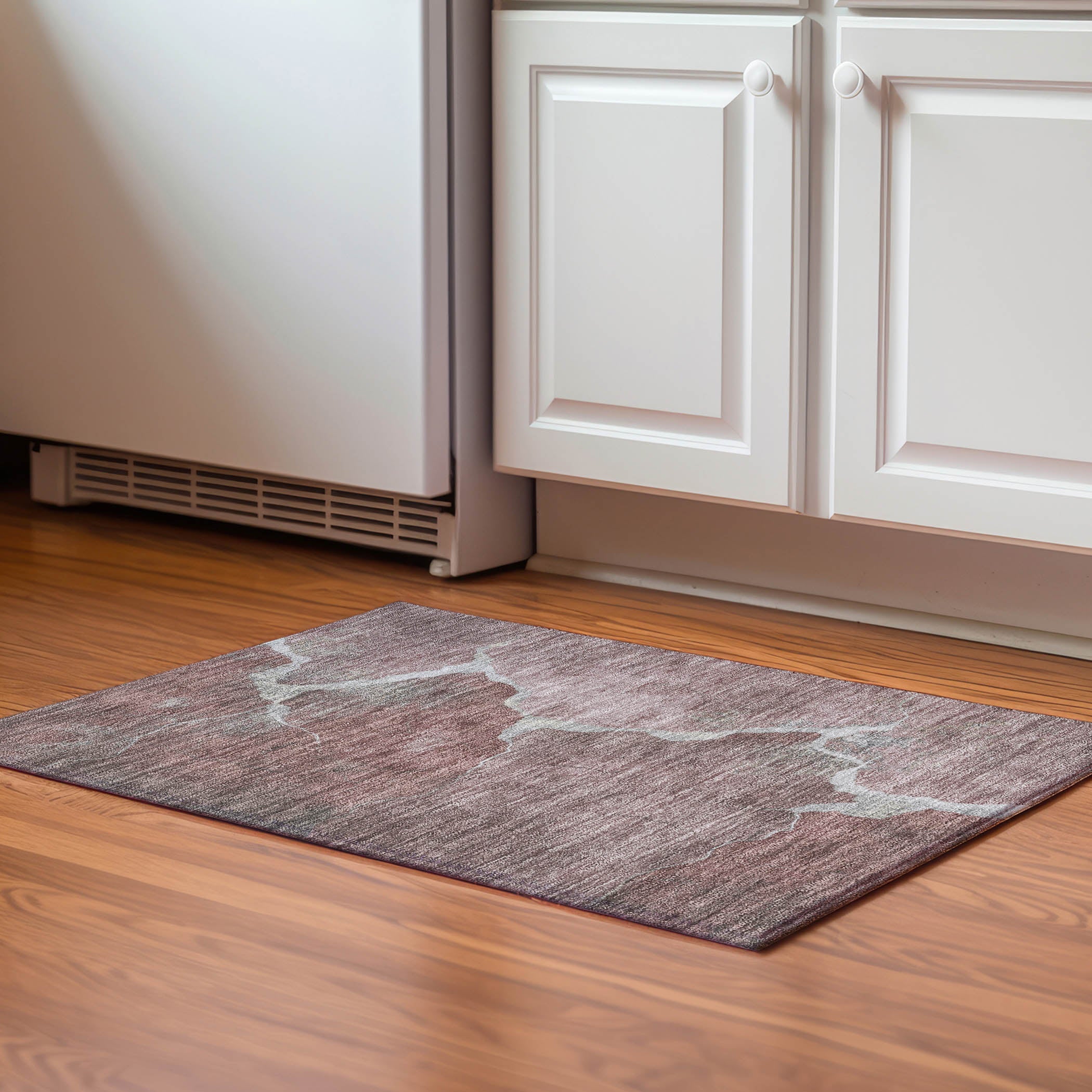 Hoi An Machine Washable Transitional Mauve Pink Rug 1'8" x 2'6" #shape_Rectangle