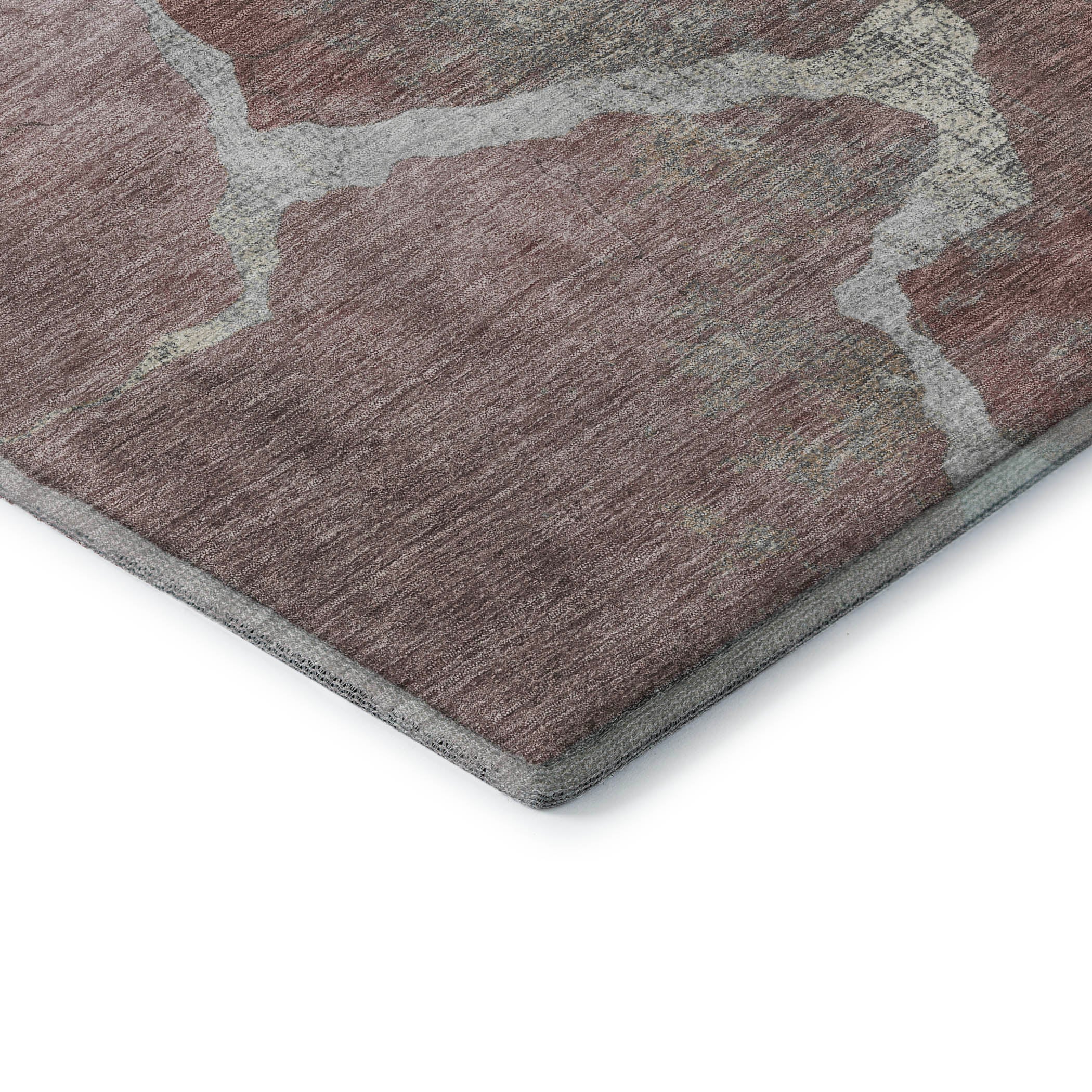 Hoi An Machine Washable Transitional Mauve Pink Rug 1'8" x 2'6" #shape_Rectangle