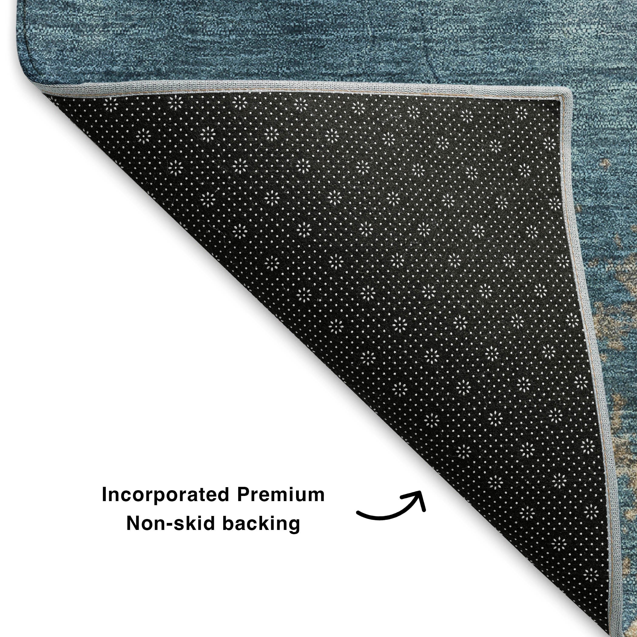 Hoi An Machine Washable Transitional Navy Blue Rug 1'8" x 2'6" #shape_Rectangle