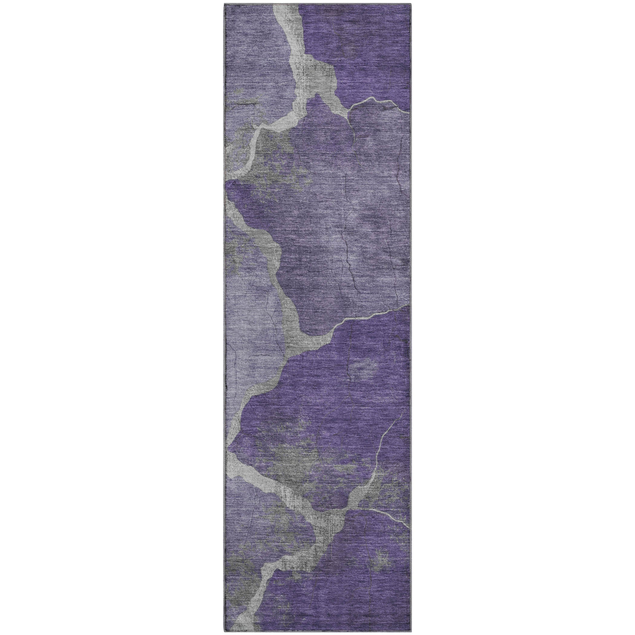 Hoi An Machine Washable Transitional Purple Rug 2'3" x 7'6" #shape_Runner