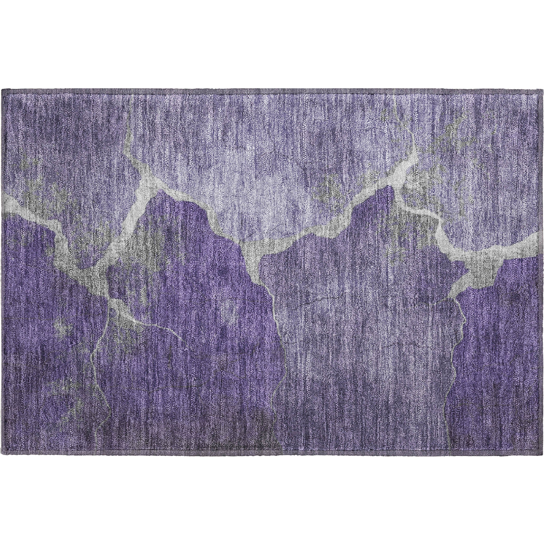 Hoi An Machine Washable Transitional Purple Rug 1'8" x 2'6" #shape_Rectangle