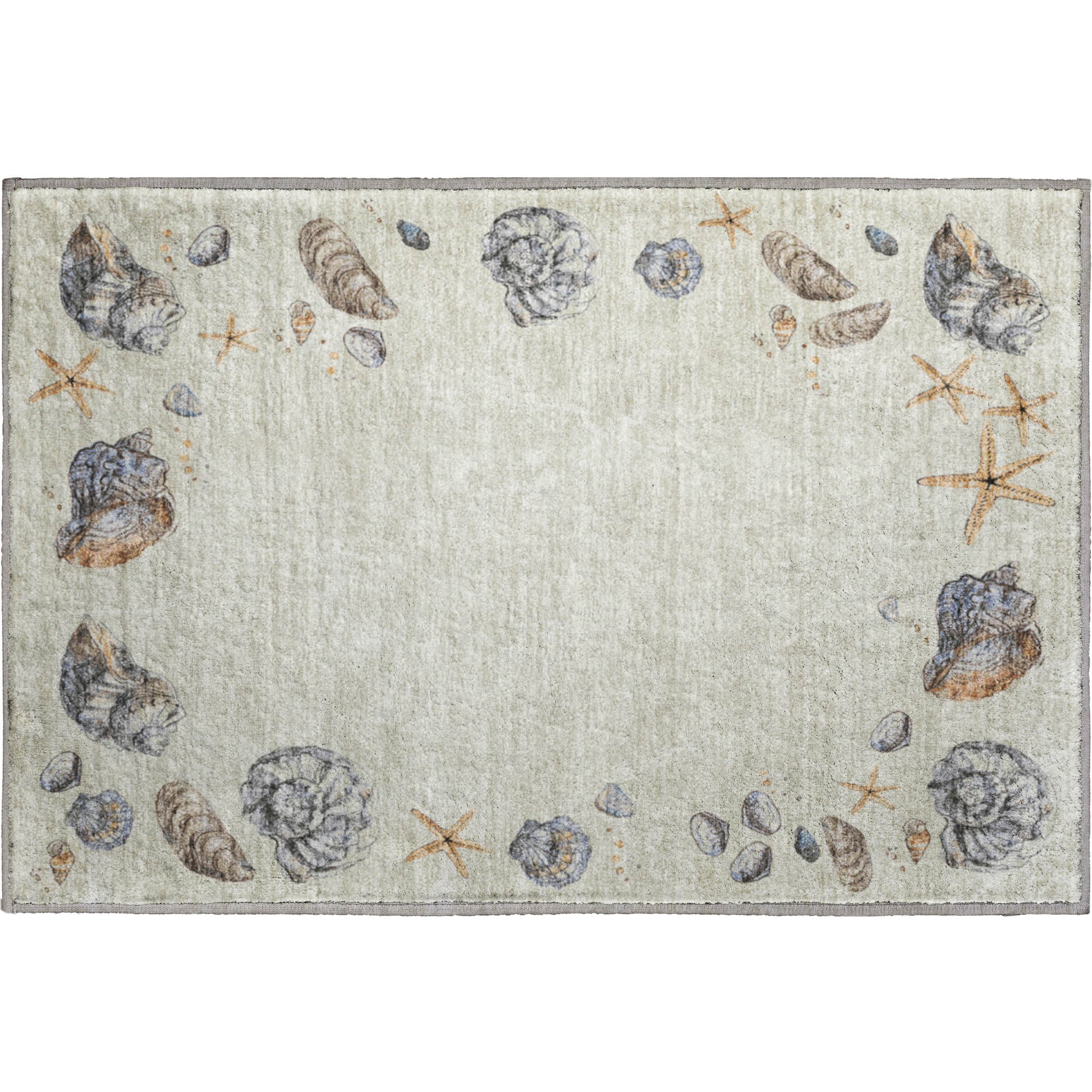 Florence Machine Washable Coastal Oyster Ivory Rug 1'8" x 2'6" #shape_Rectangle