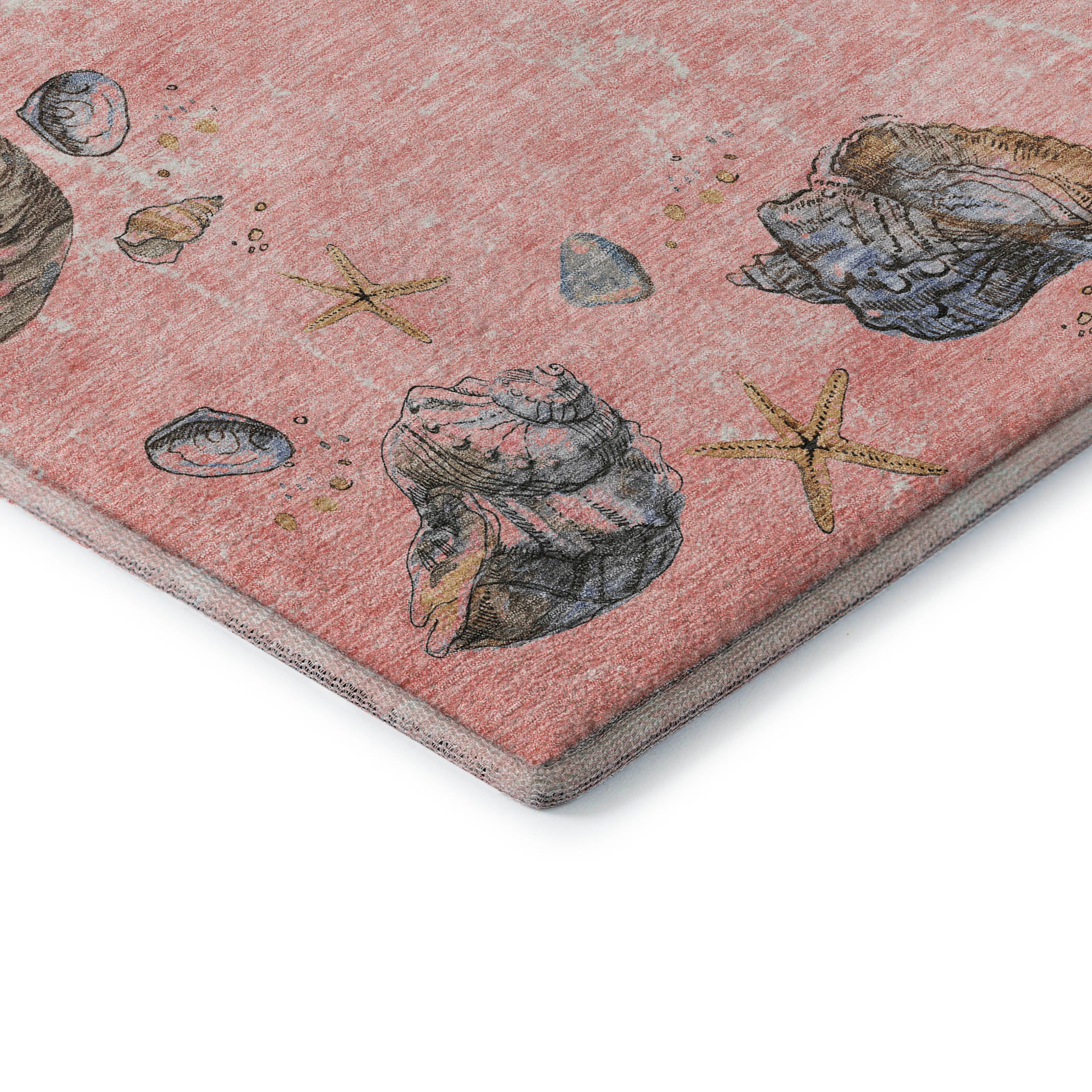 Florence Machine Washable Coastal Peach Pink Rug 1'8" x 2'6" #shape_Rectangle