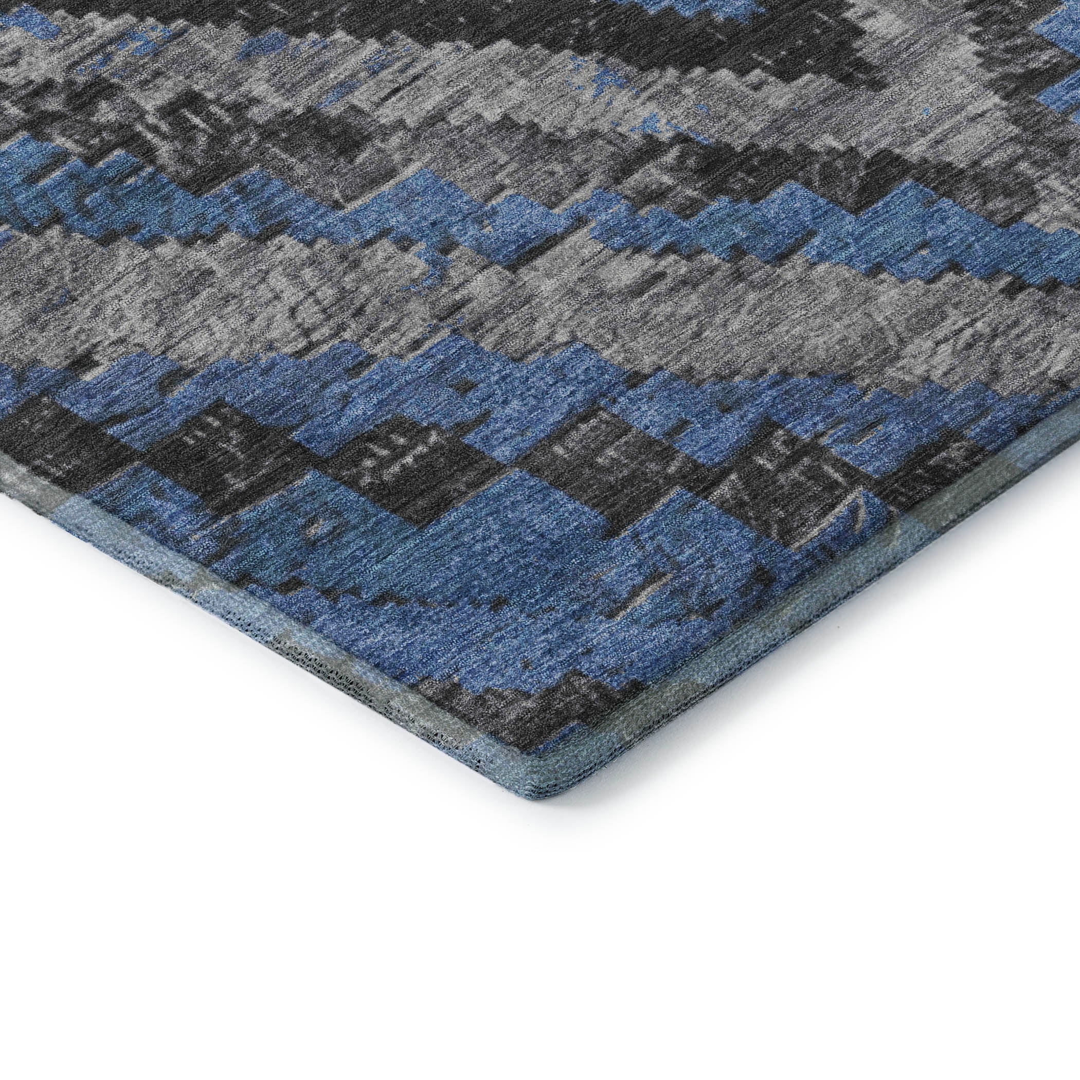 Porto Machine Washable Transitional Blue Rug 1'8" x 2'6" #shape_Rectangle