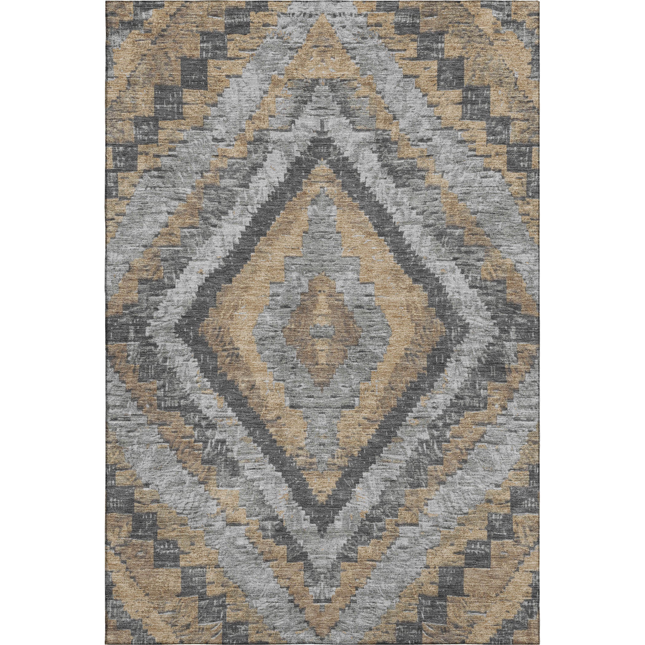 Porto Machine Washable Transitional Khaki Brown Rug 2'6" x 3'10" #shape_Rectangle