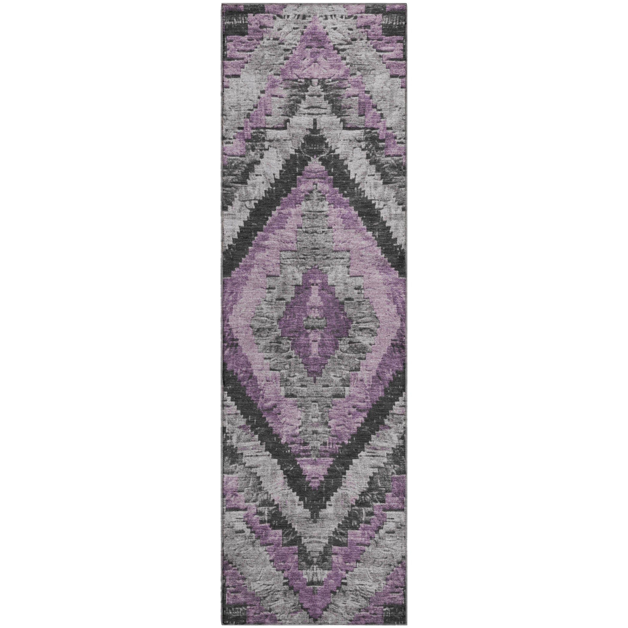 Porto Machine Washable Transitional Lavender Purple Rug 2'3" x 7'6" #shape_Runner