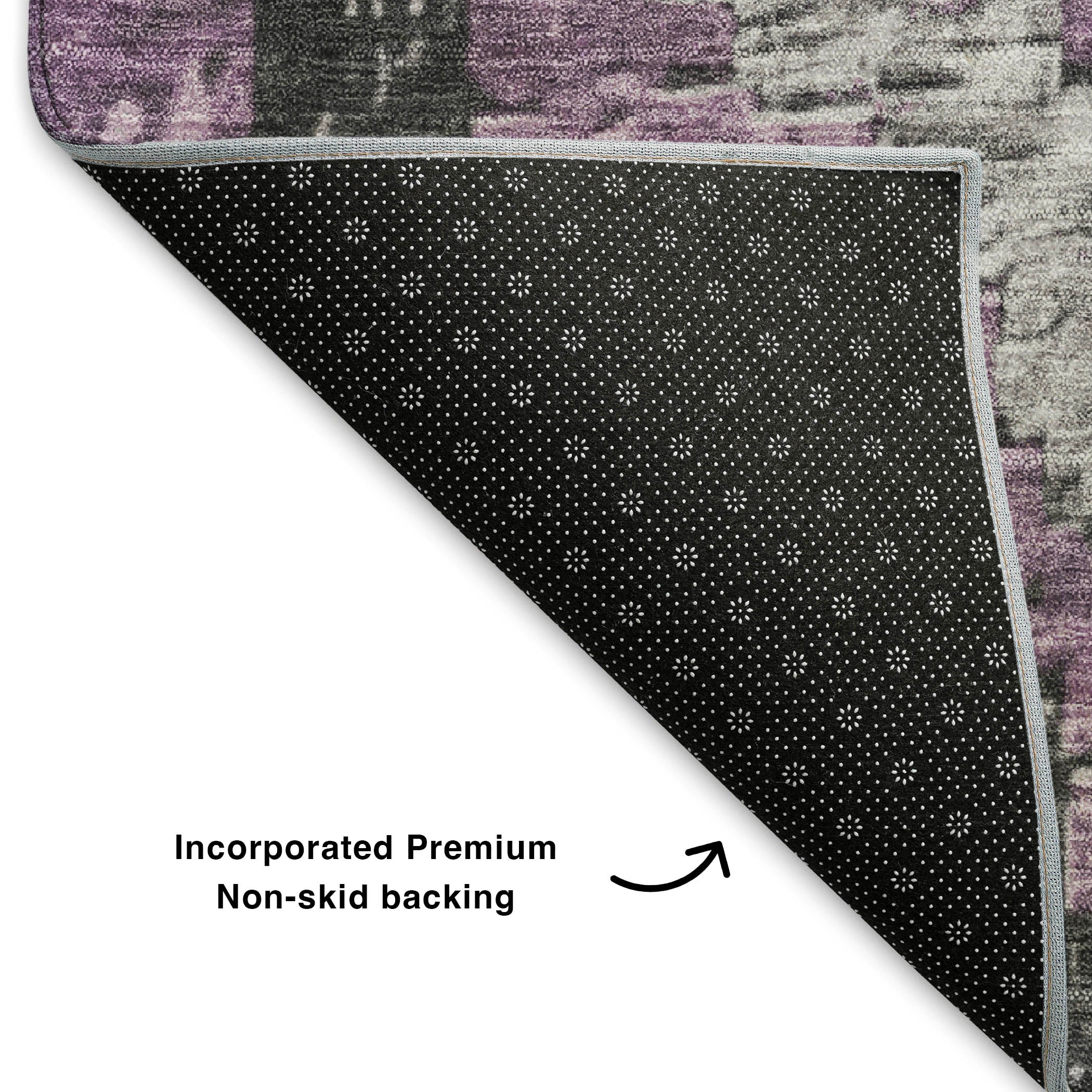 Porto Machine Washable Transitional Lavender Purple Rug 1'8" x 2'6" #shape_Rectangle
