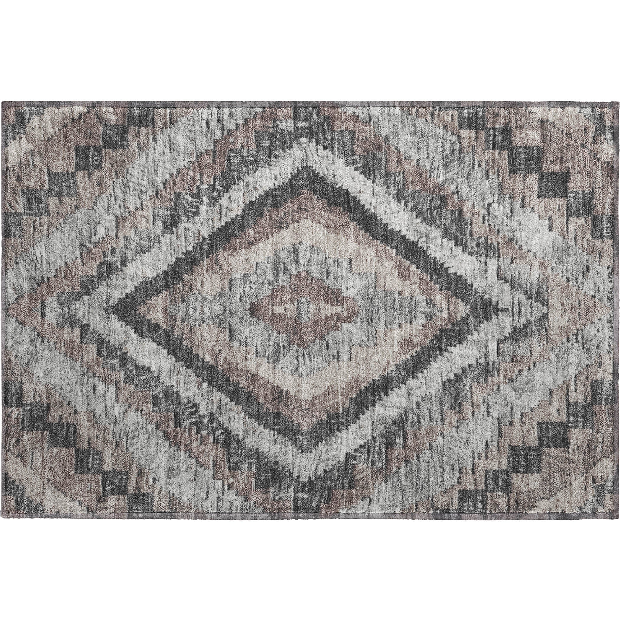 Porto Machine Washable Transitional Taupe Brown Rug 1'8" x 2'6" #shape_Rectangle