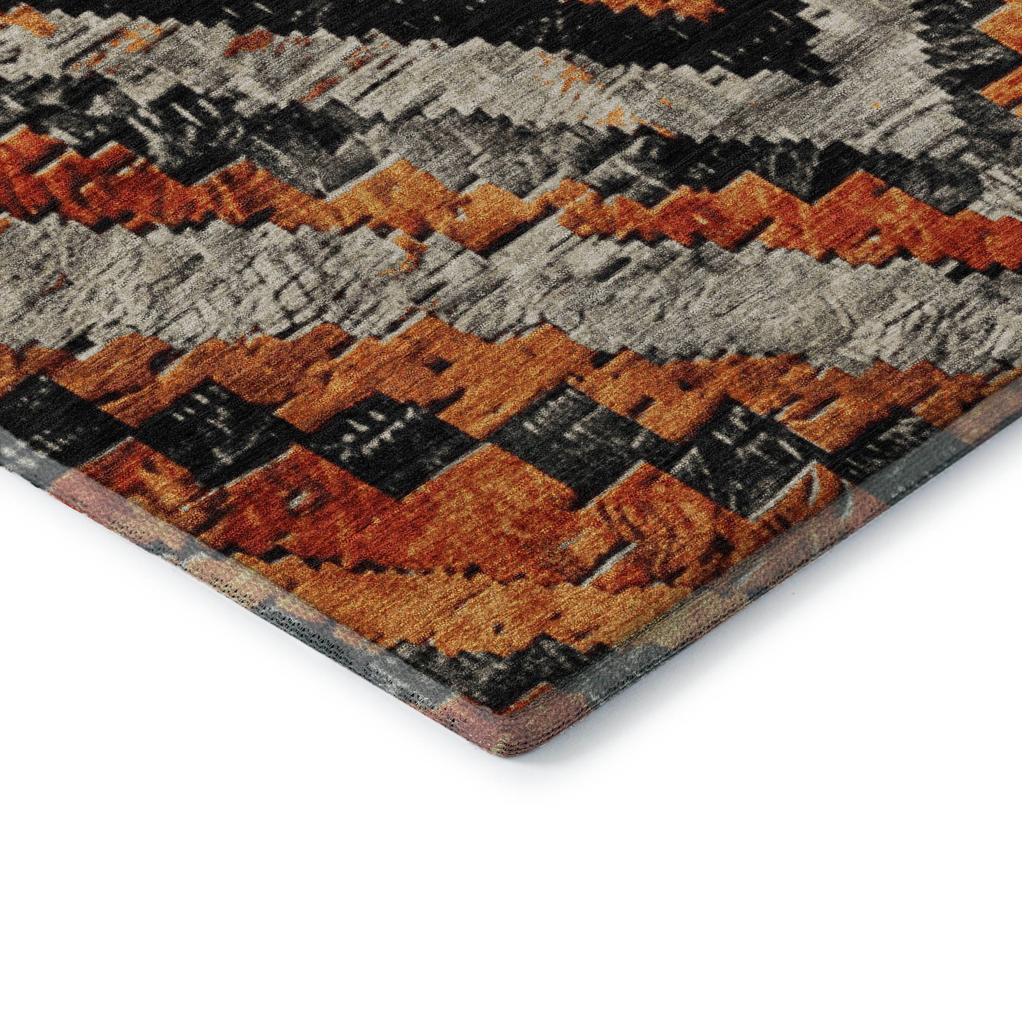Porto Machine Washable Transitional Terracotta Orange Rug 1'8" x 2'6" #shape_Rectangle